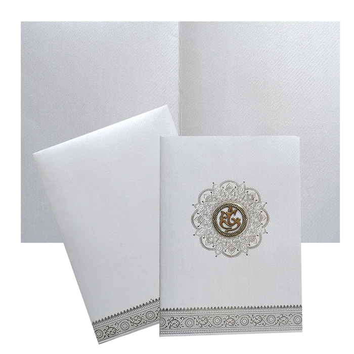 Grey Traditional Single Sheet Wedding Card-KNKTGY026