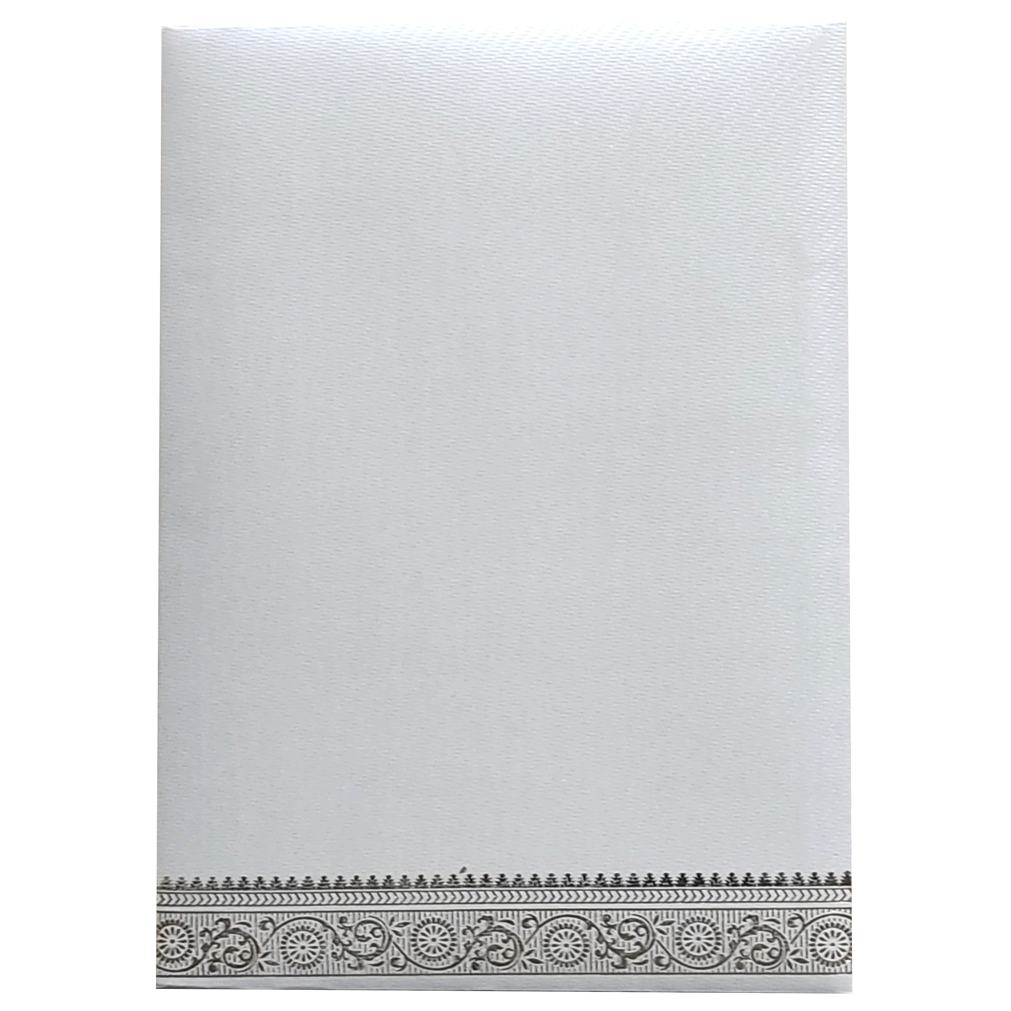 Grey Traditional Single Sheet Wedding Card-KNKTGY026 - Image 4