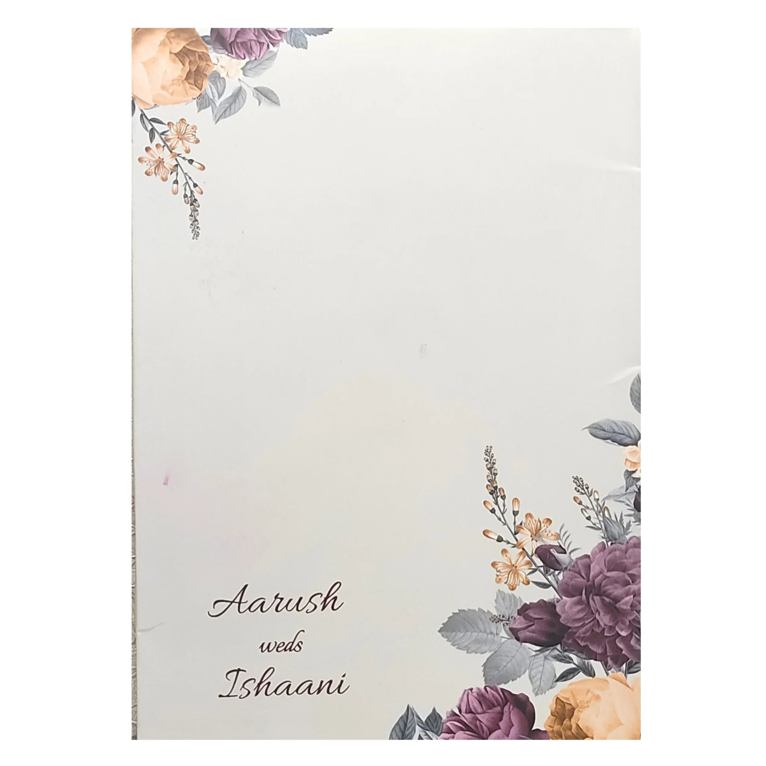 Grey Violet Floral Invitation Card-KRC29620 - Image 4