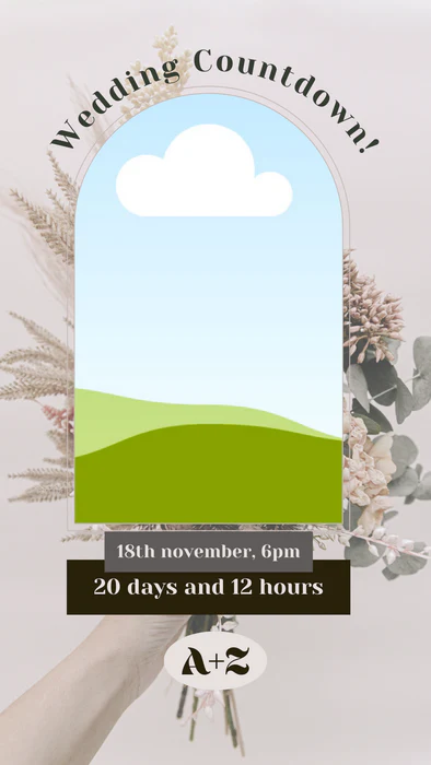 Grey Bouquet Countdown Invitation-AACDI001 - Image 2