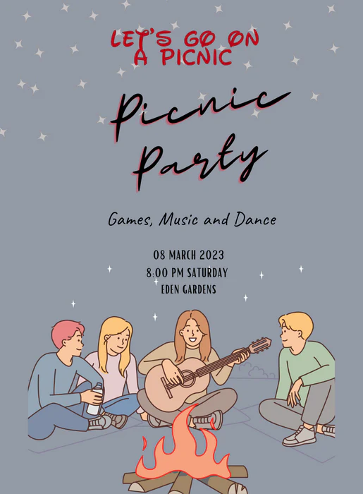 Grey Camp Picnic Invitation-AAPIC013 - Image 2