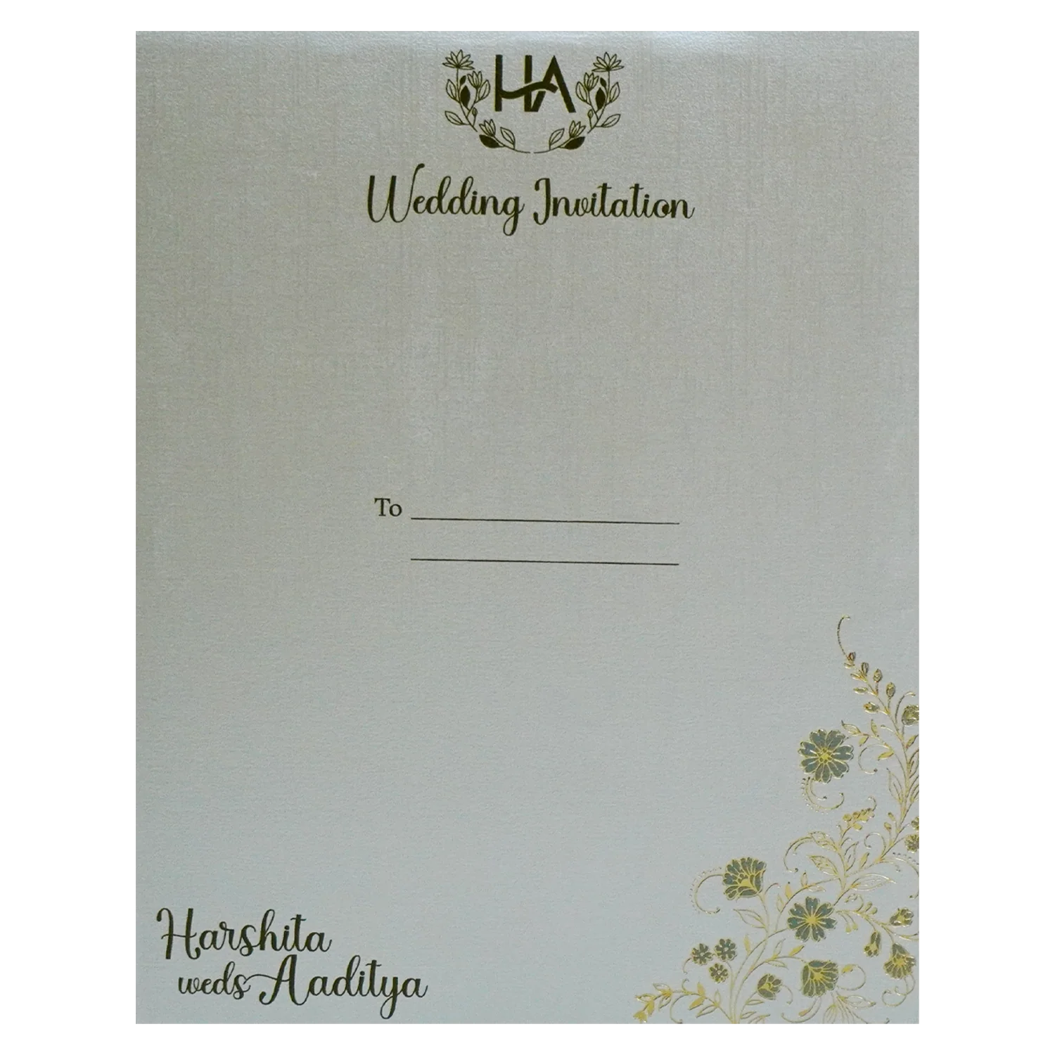 Greyish Green Padded Invitation-KSI12220 - Image 4