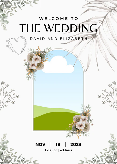 Grey Watercolour Photo Based Wedding Invitation-AAPHO001 - Image 2