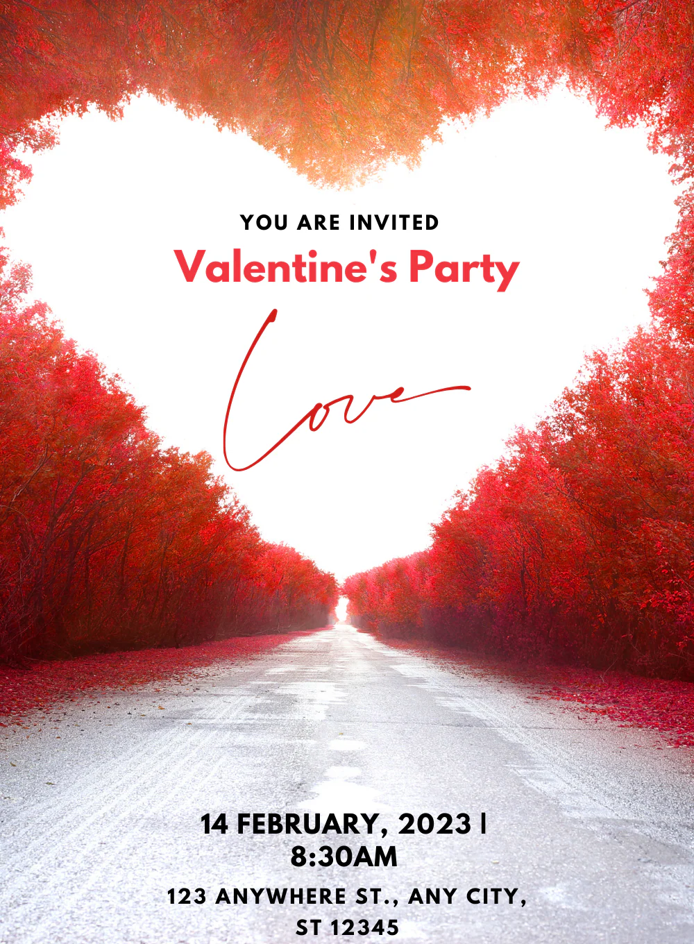 Heart Road Valentine s day Invitation-AAVAl018