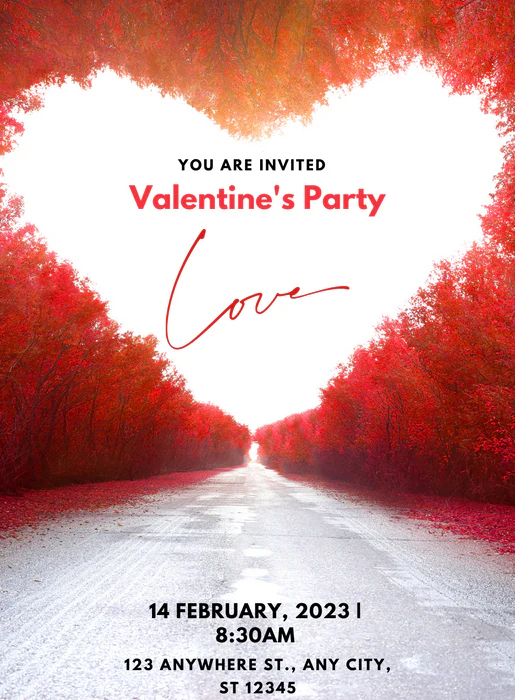 Heart Road Valentine s day Invitation-AAVAl018 - Image 2