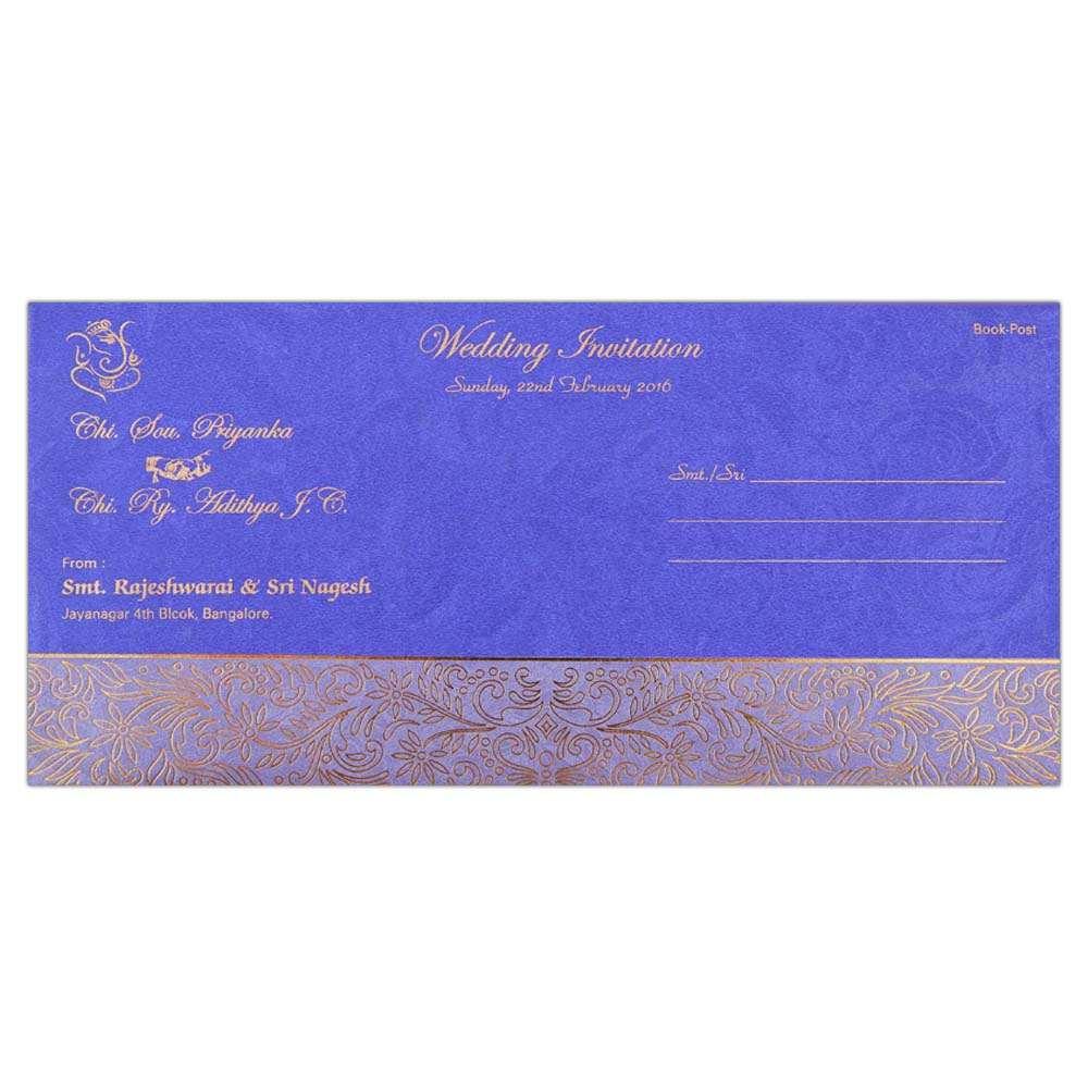 Invitation Card - A Royal Wedding in Blue and gold wedding Invitation Card - KNK3762 - Image 3