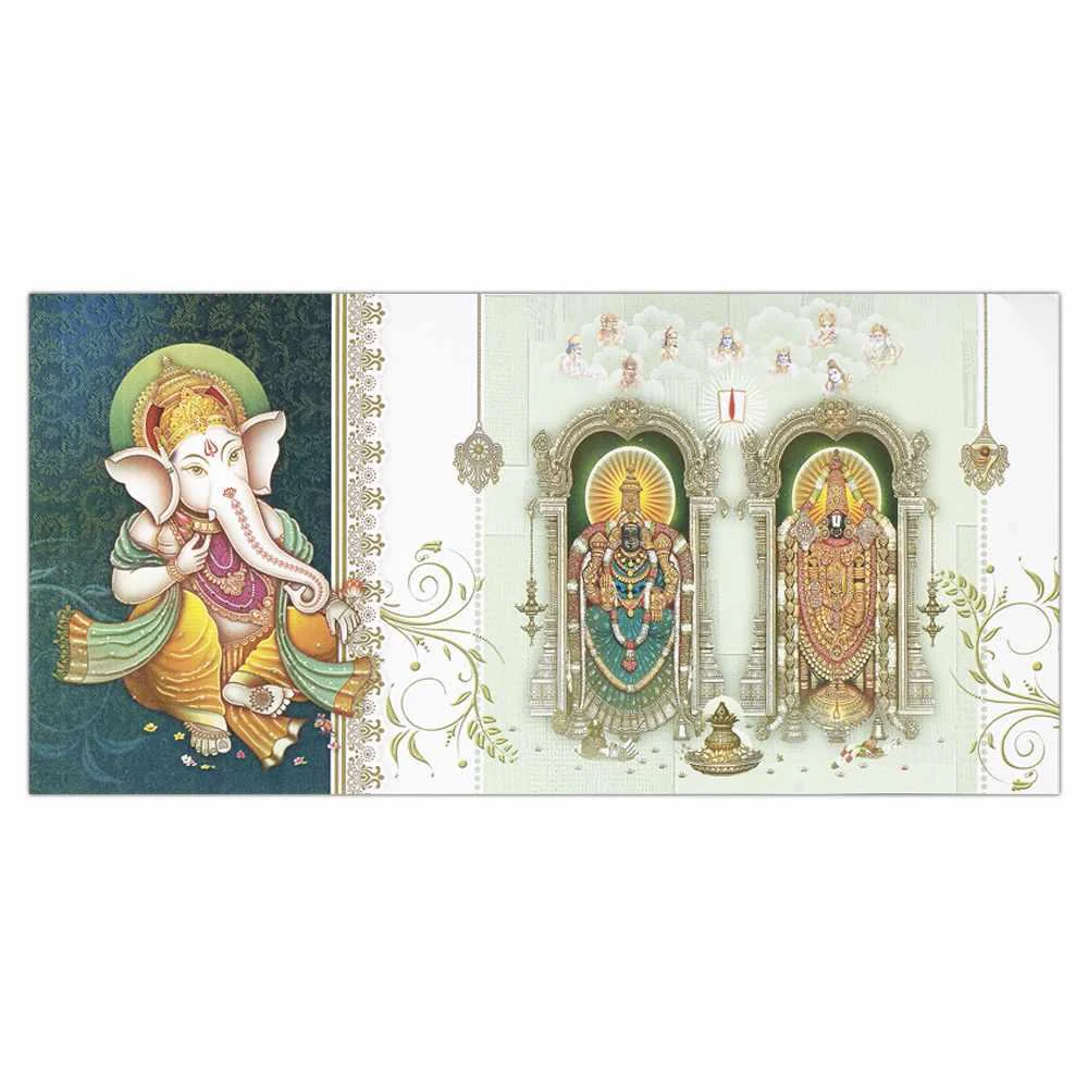 Invitation Card Radha Krishna Metallic Wedding Card-KNK3823 - Image 2