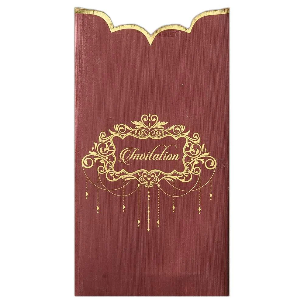 Invitation Card - Brown Designer Wedding Invitation Card-KNK1261 - Image 3