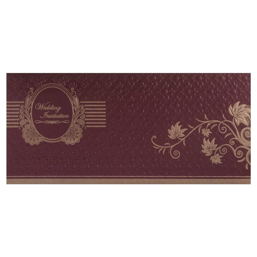 Maroon Personal Ganesha Wedding Invitation-KNK1019 - Image 2