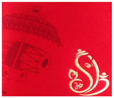 Red Ganesha Square Invitation-CXP141 - Image 2