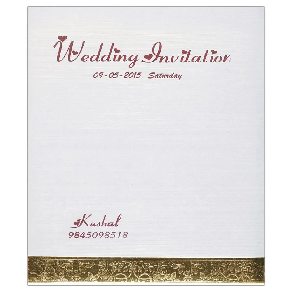 Invitation Card - Delightful Floral Hindu Ganesha Card in Purple-KNK2606 - Image 3