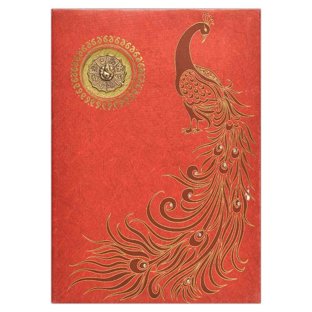 Invitation Card - Exotic & Elegant Peacock Invitation Card-KNK1223 - Image 2