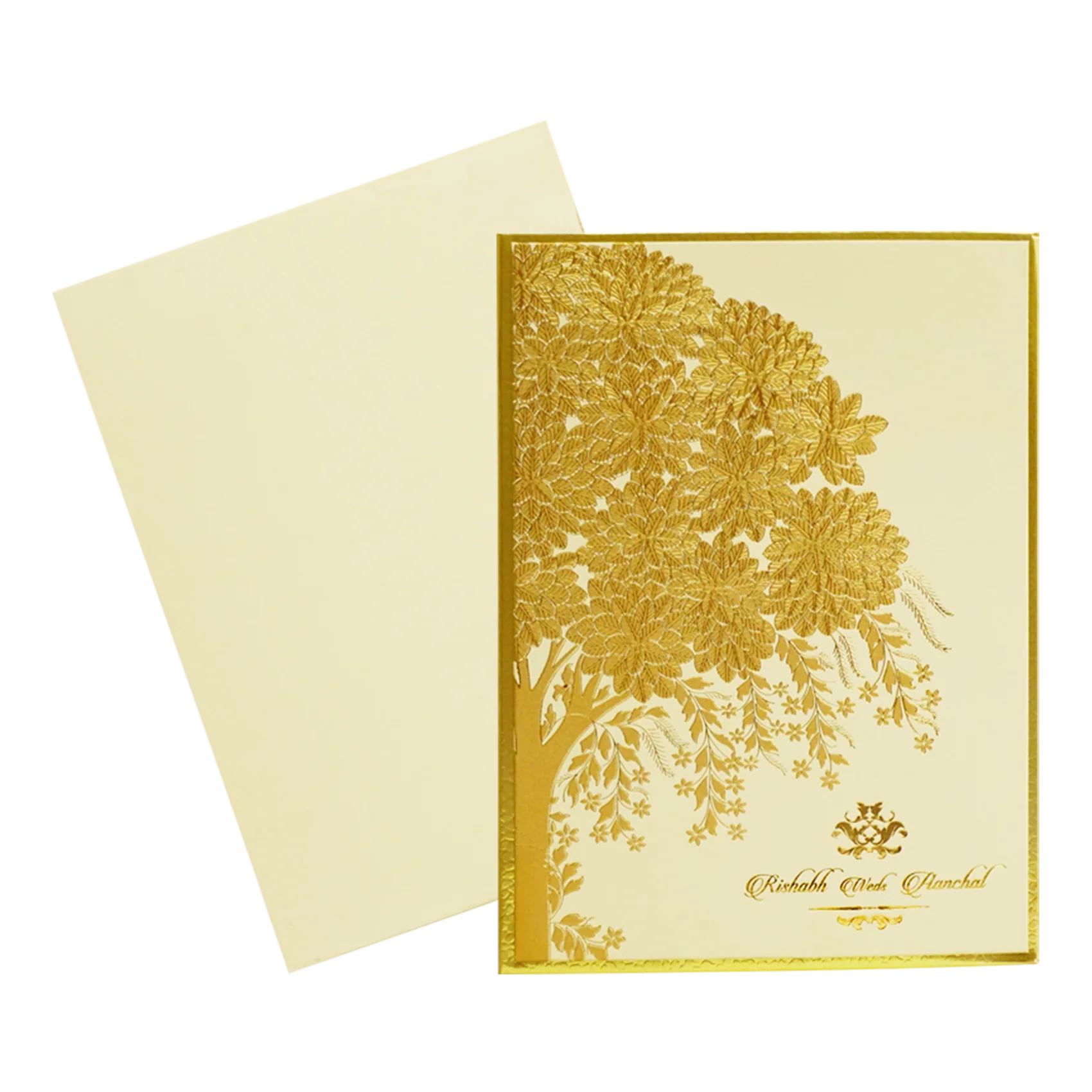 Cream Yellow Wedding Invitation Card-KAC06020 - Image 2