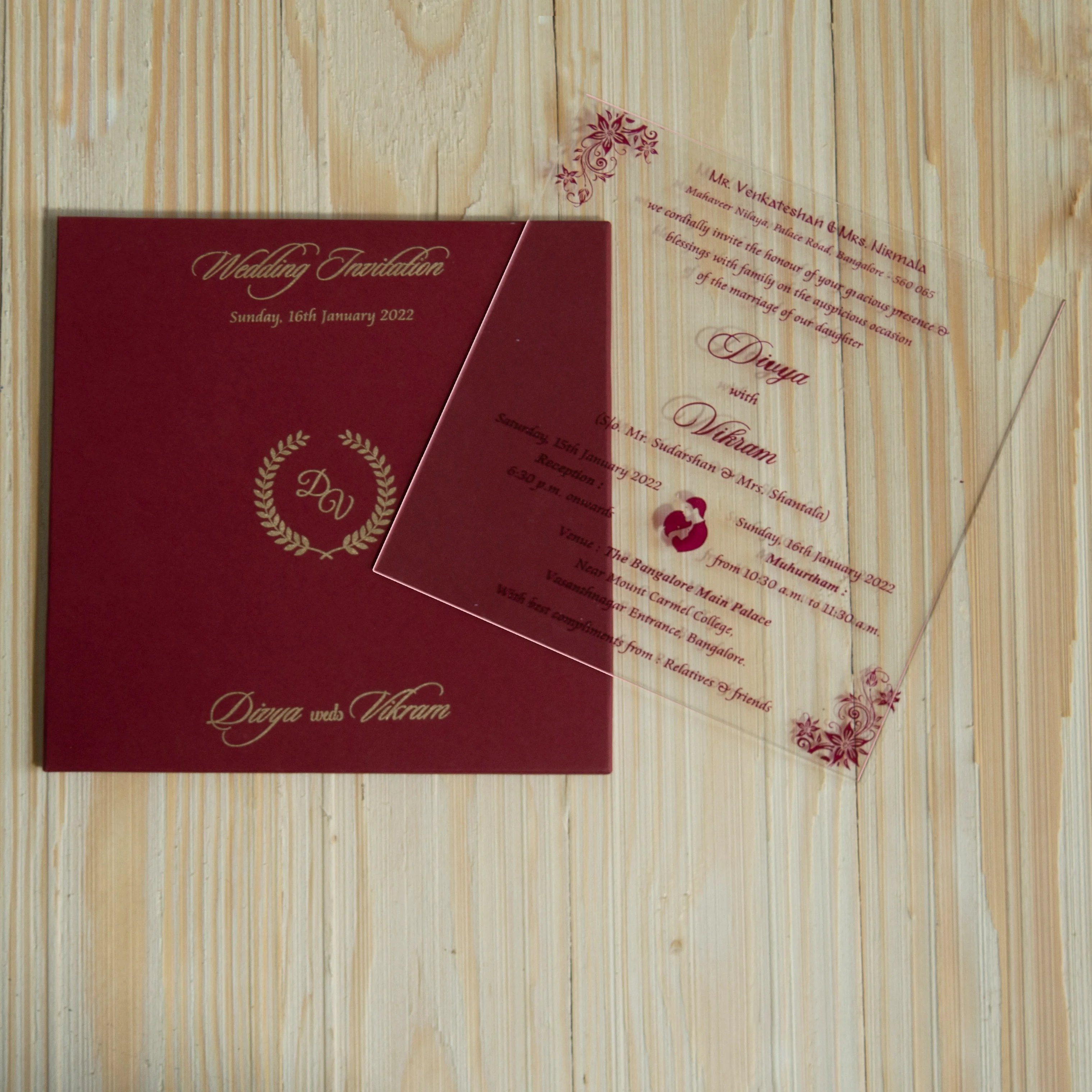 White Acrylic Invitation Card-KNAT3701R