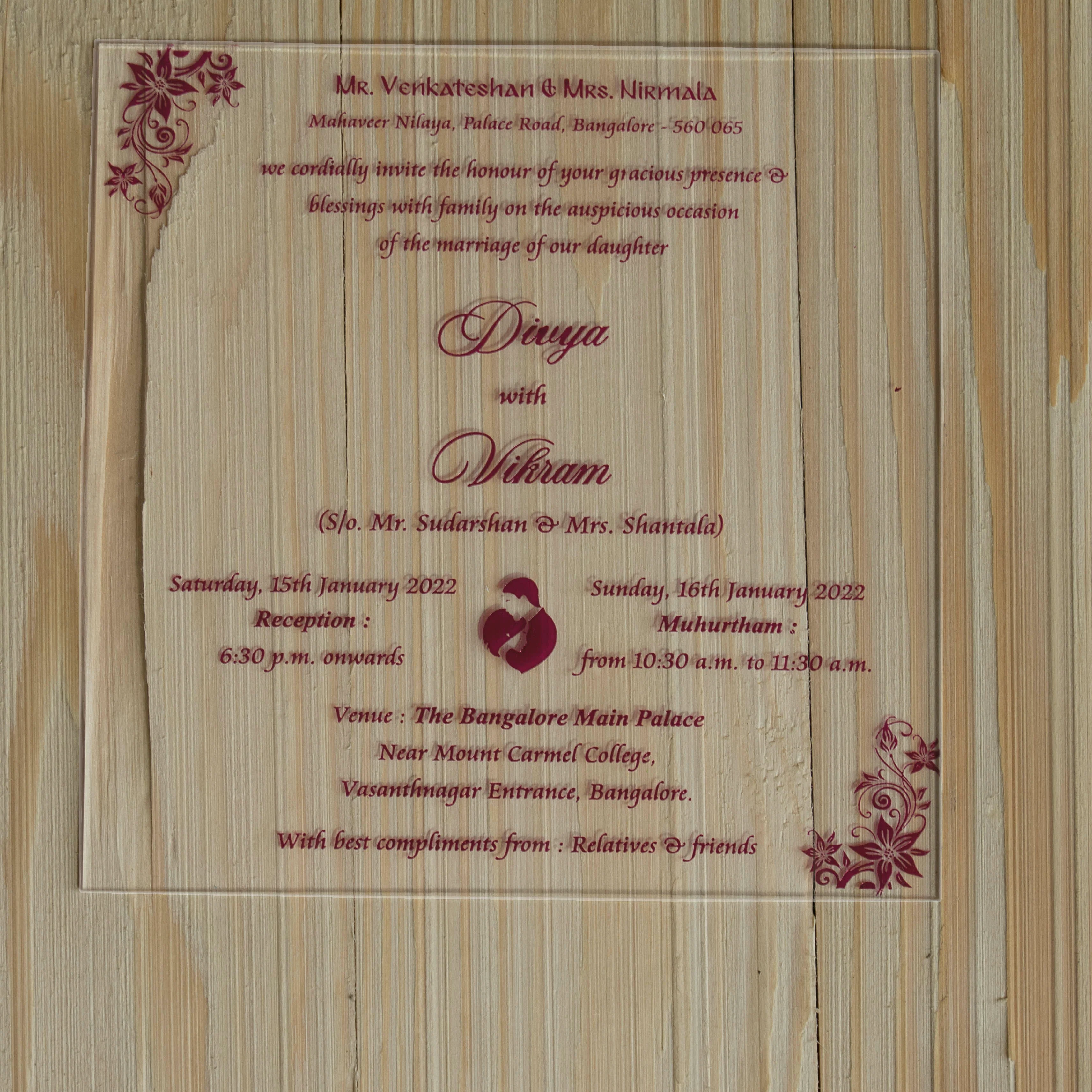 White Acrylic Invitation Card-KNAT3701R - Image 3