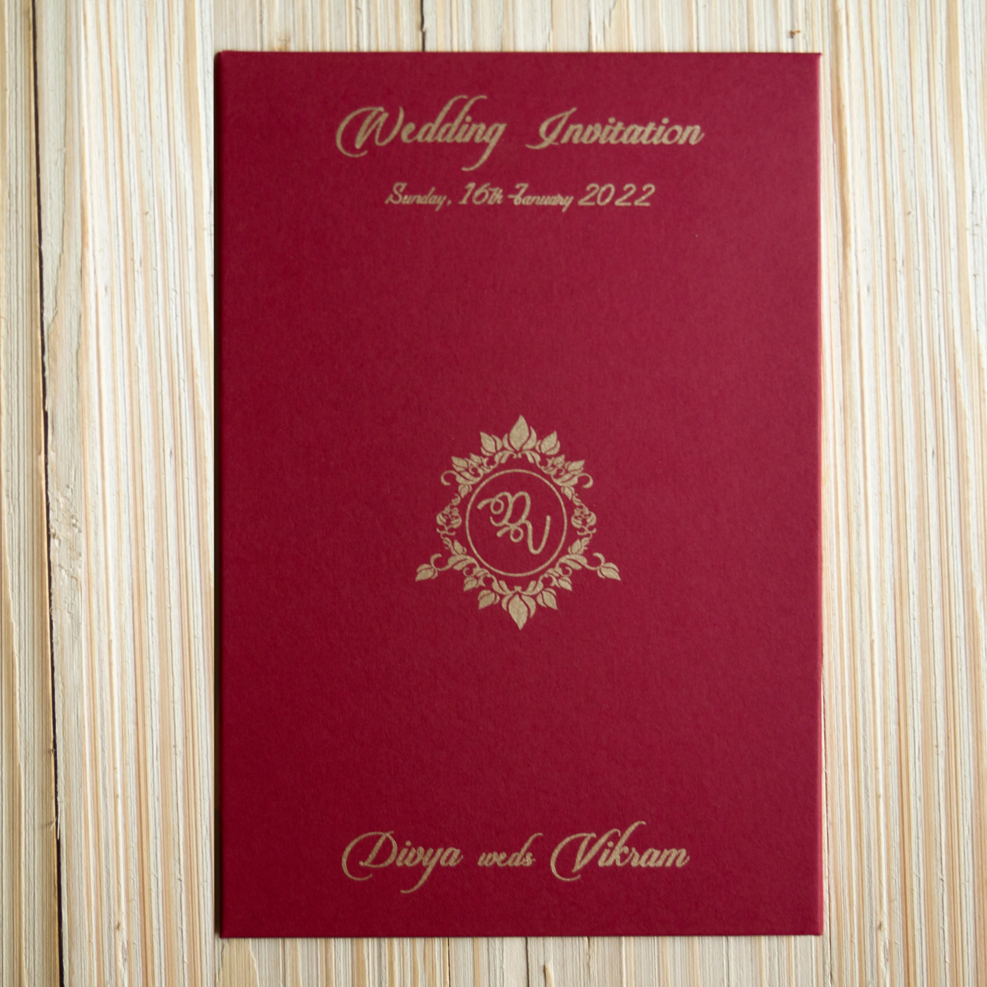 White Premium Acrylic Invitation Card With Red Cover-KNAT3702R - Image 2