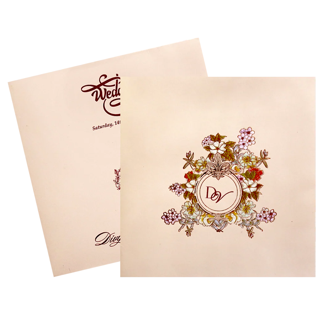 Pink Offset Simple Floral Invitation Card-KNBY5403 - Image 2
