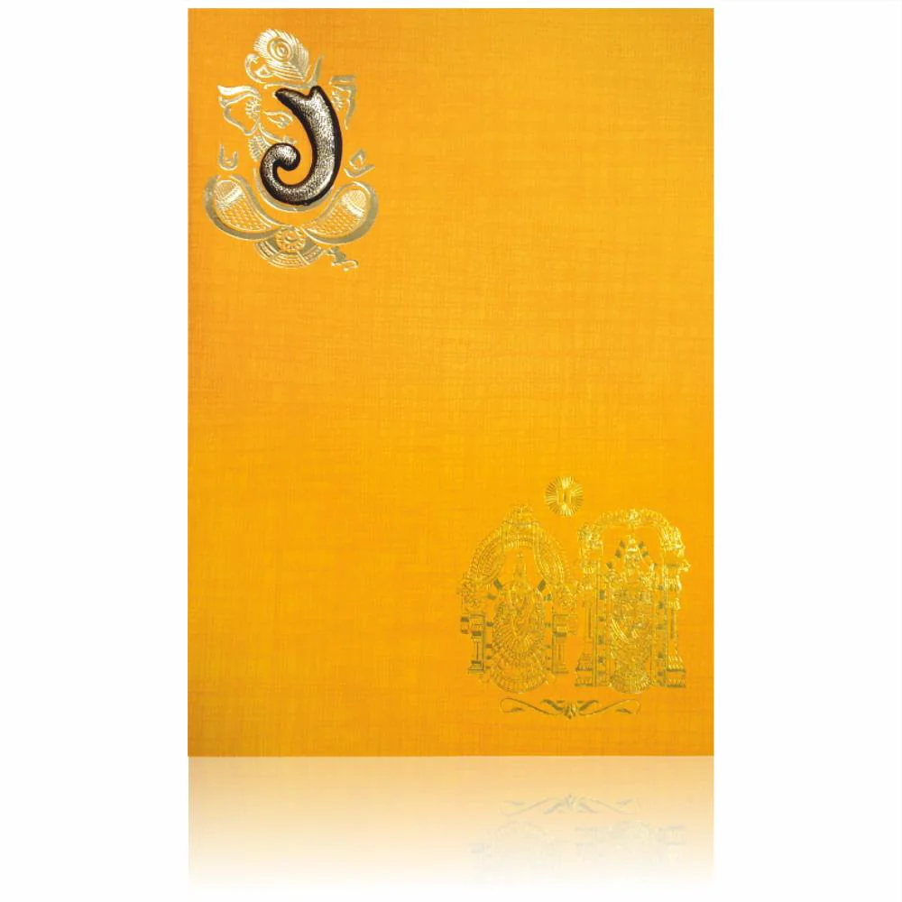 Orange Classic Paper Print Balaji And Padmavathi Hindu Wedding Cards-KNCM810O - Image 3