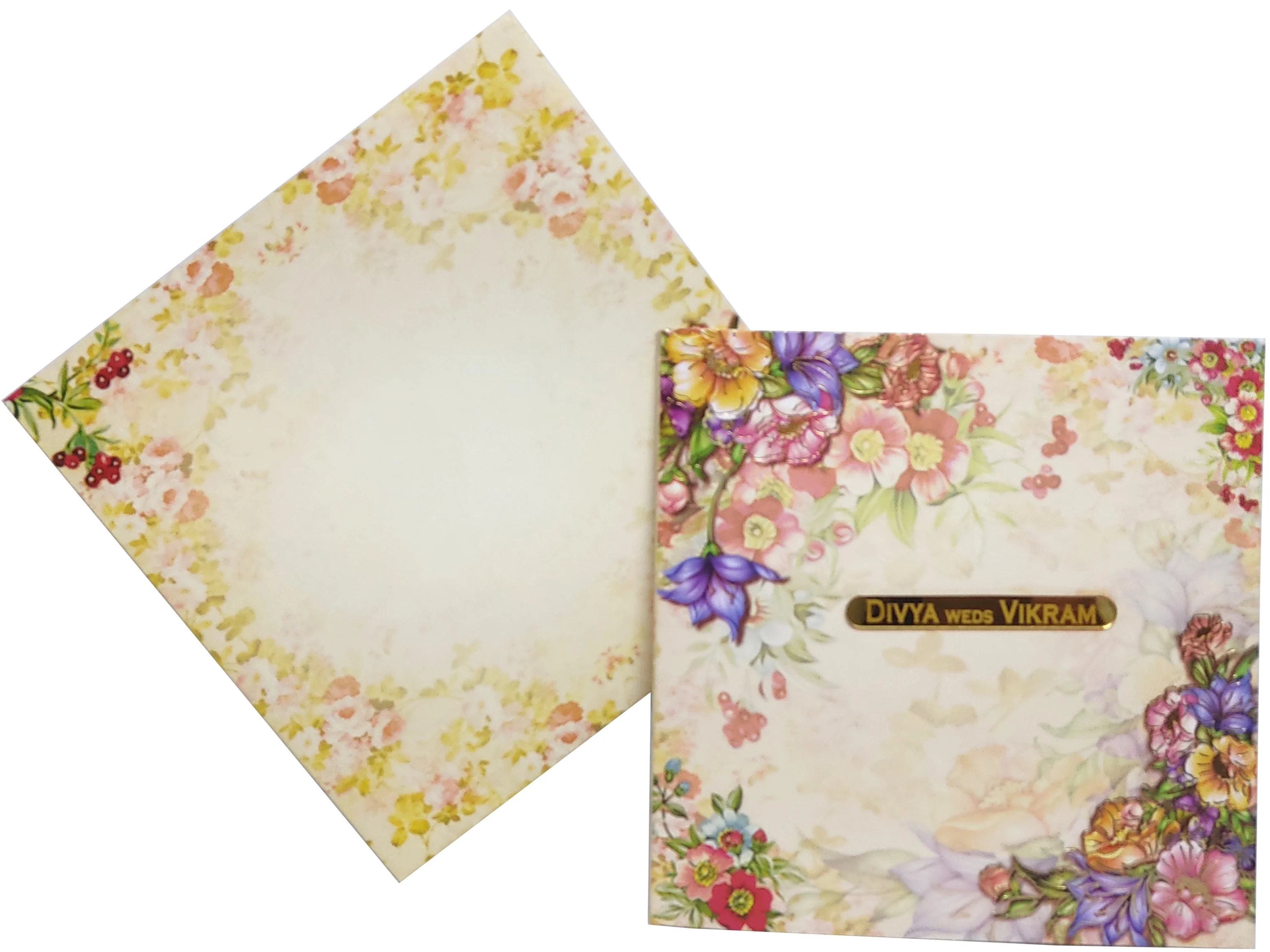 Multicolour Floral Design in Offset With Name Plate-KNCT8802 - Image 2