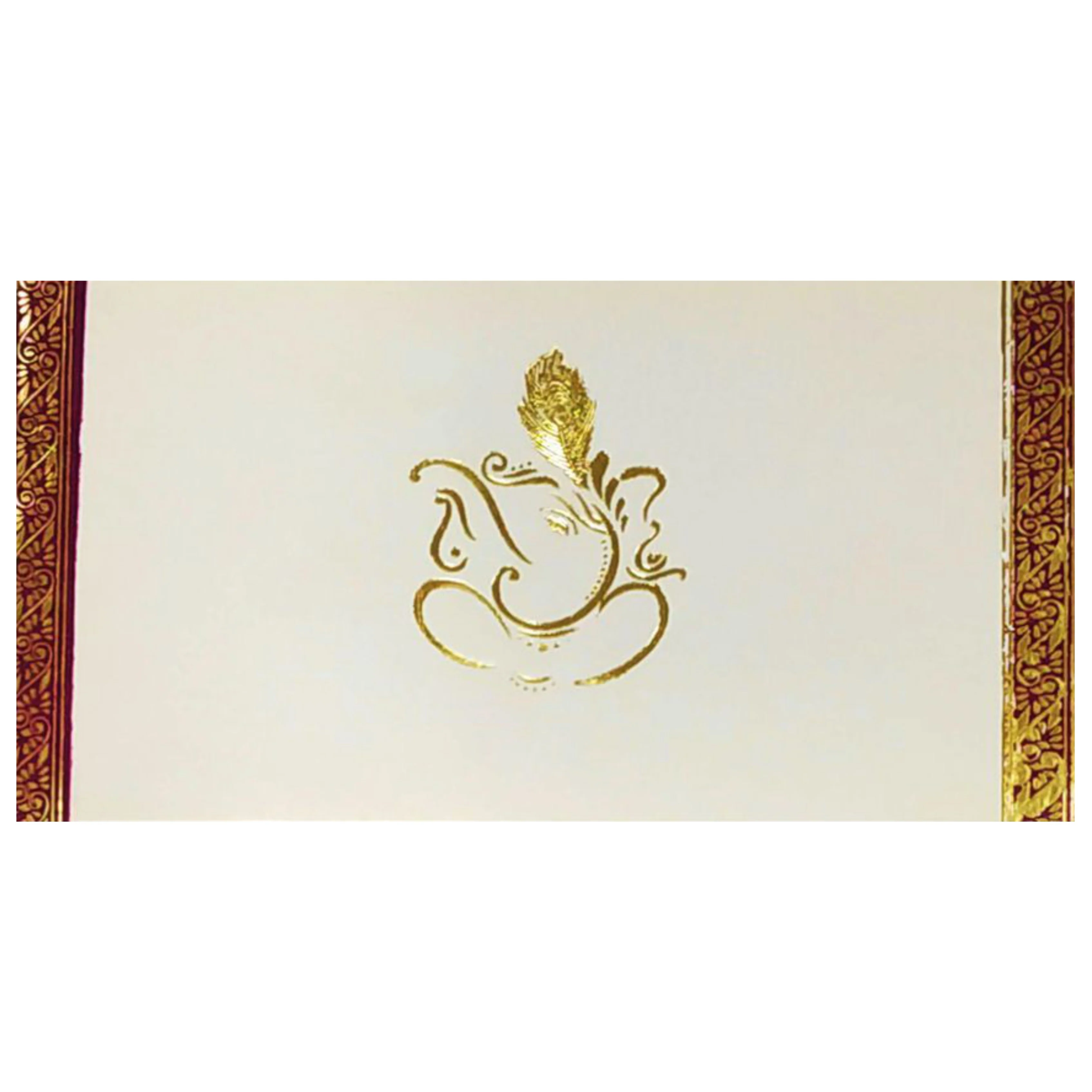 White Ganesha Invitation Card-KNK116GB - Image 3