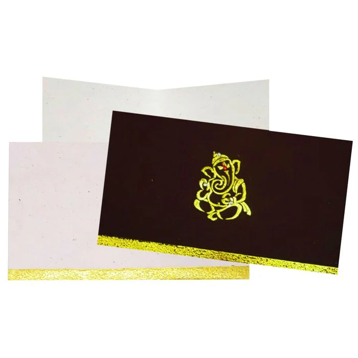 Gold Ganesha Invitation Card-Knk2275a