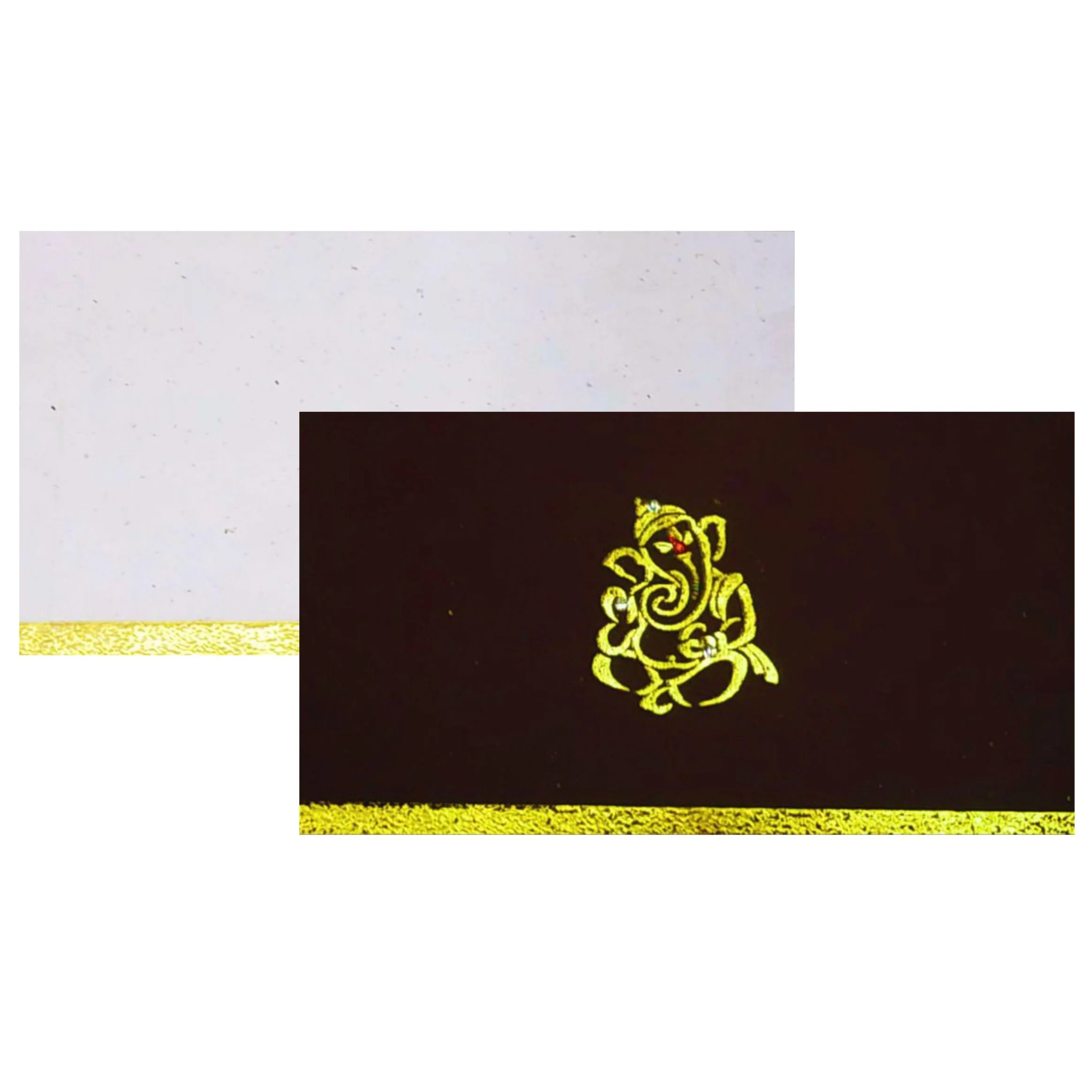 Gold Ganesha Invitation Card-Knk2275a - Image 2