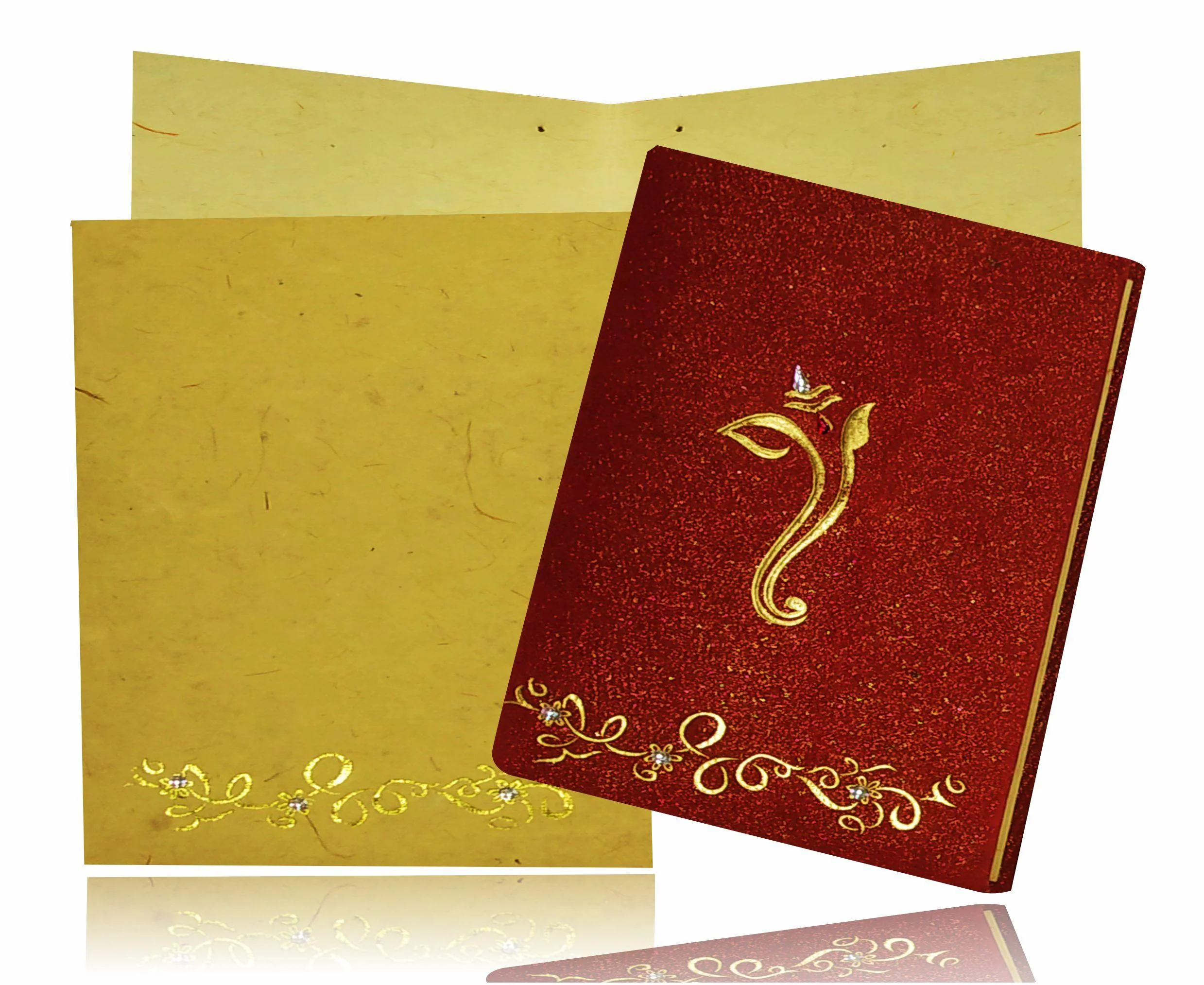 Maroon Fancy Ganesha Invitation Card-KNK3415F