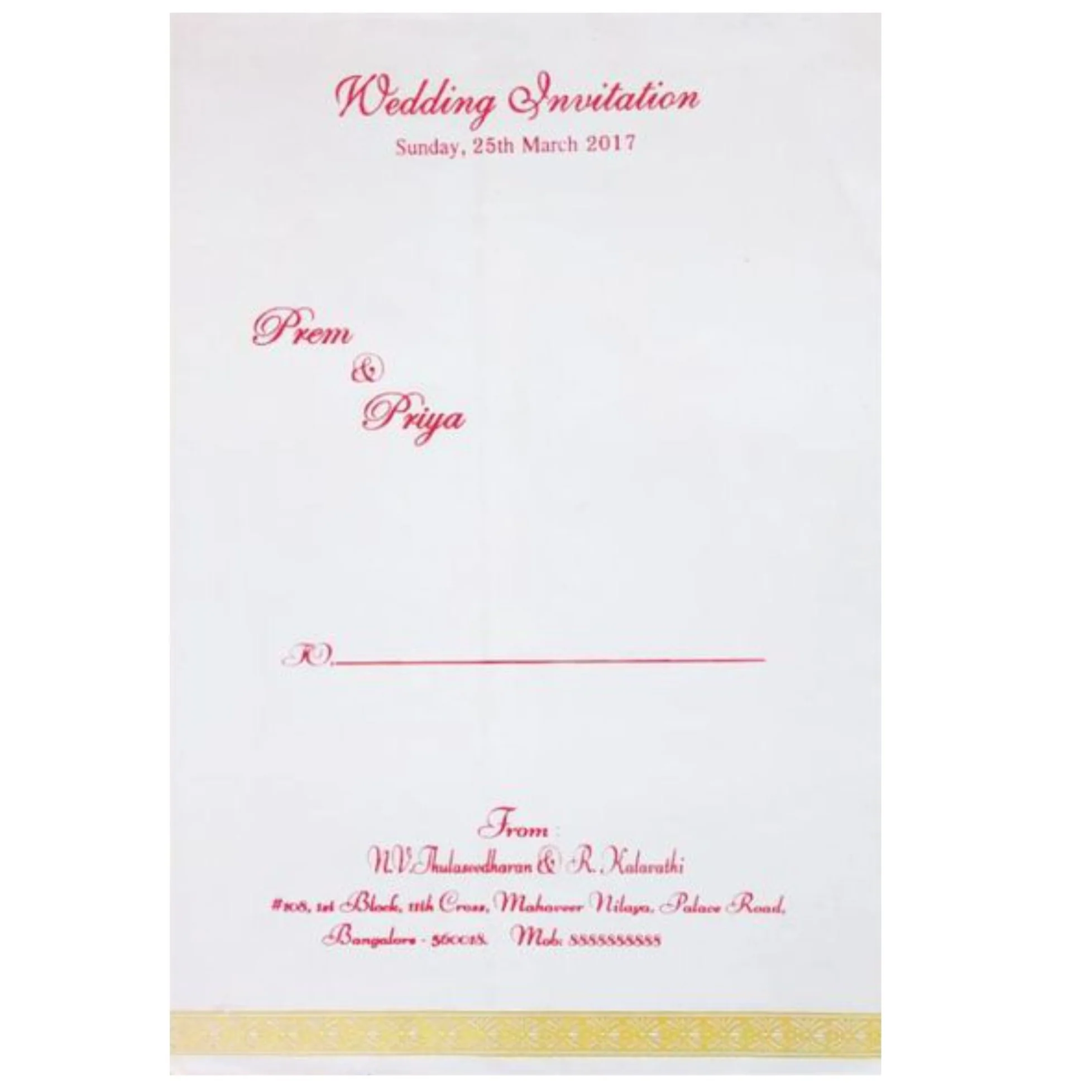 Brown Single Sheet Invitation Card-KNK4146 - Image 3