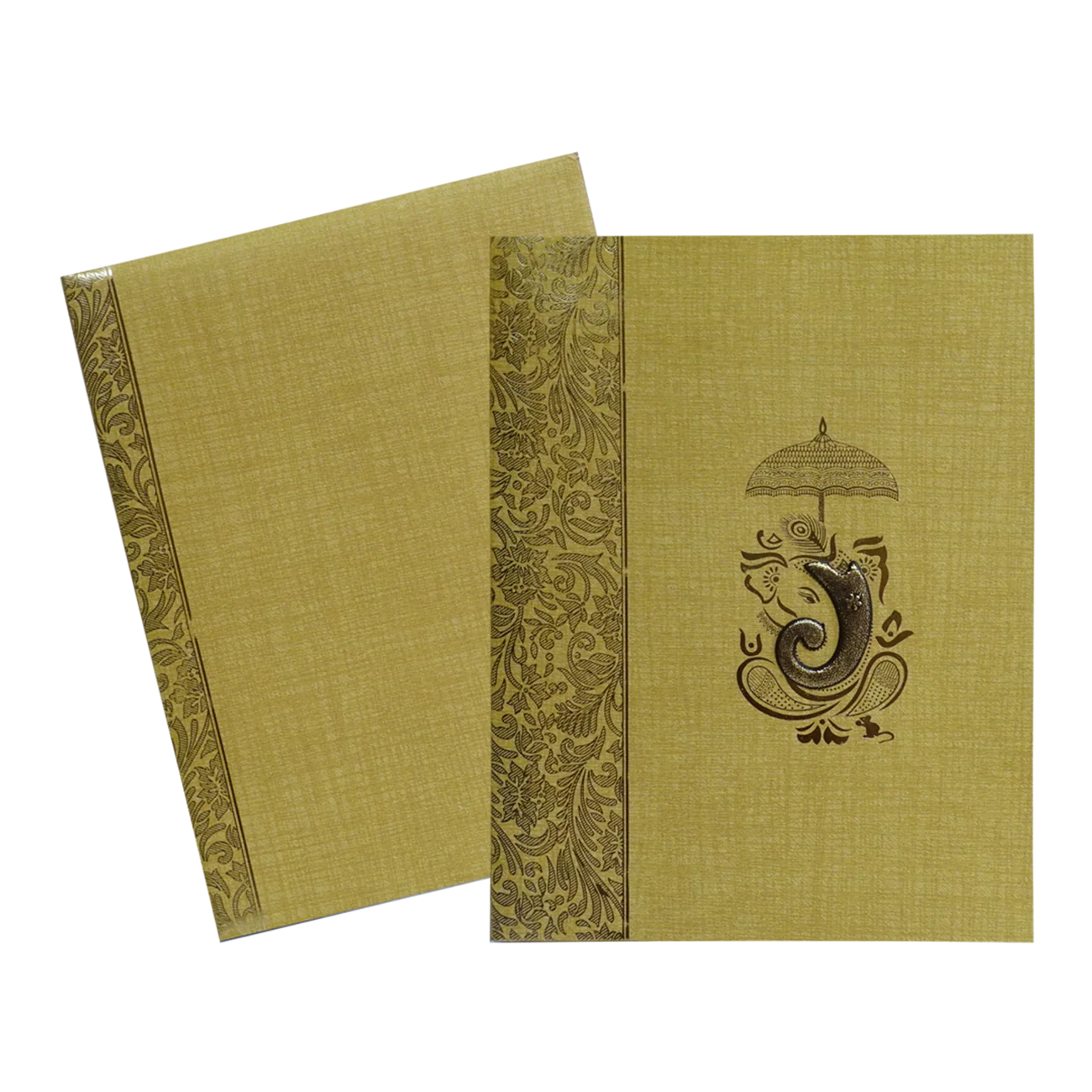 Brown Gold Jumbo Met Size Wedding Card With Gold Foiling Print-KNK50140 - Image 2