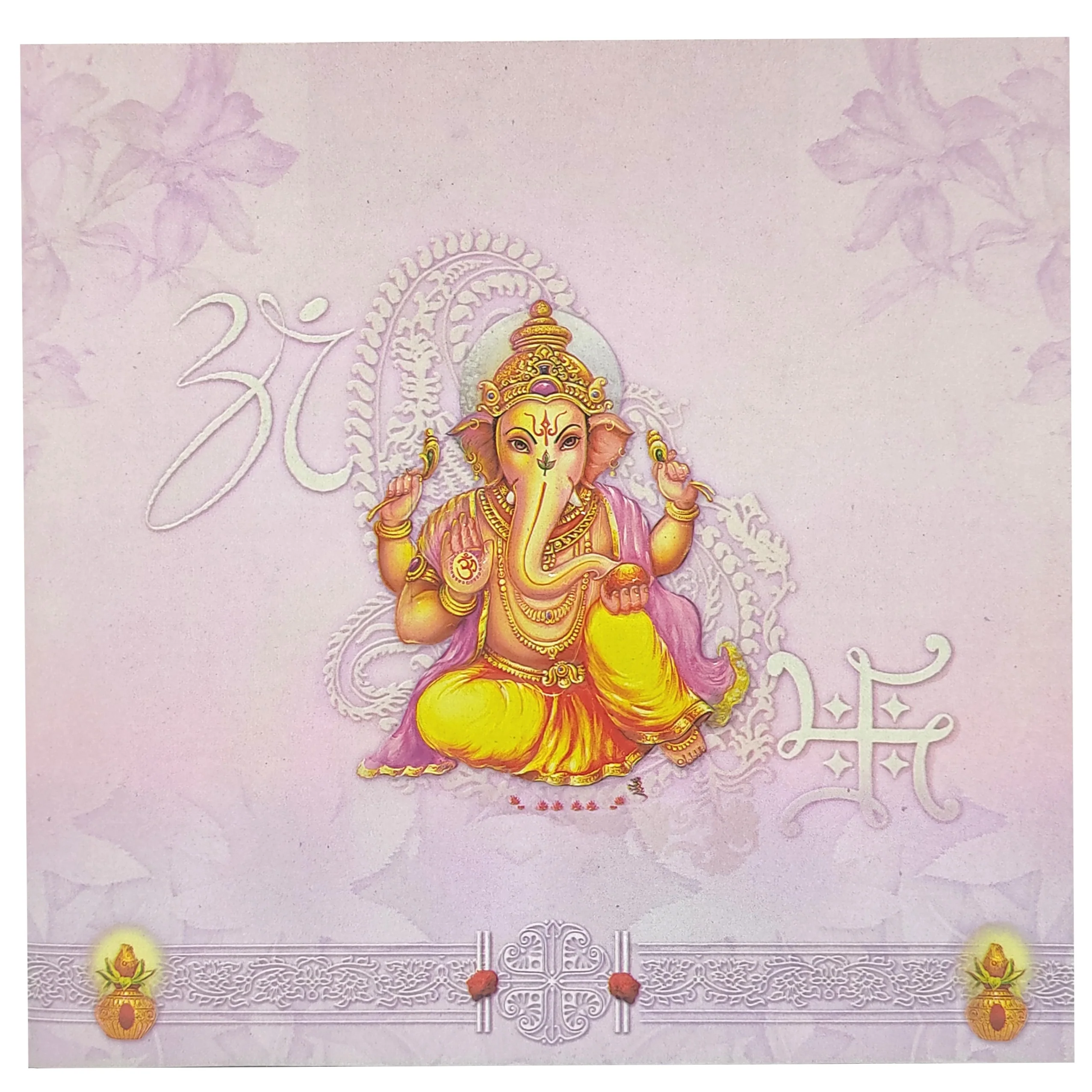 Gold Ganesha Invitation Card-Knk6303 - Image 3
