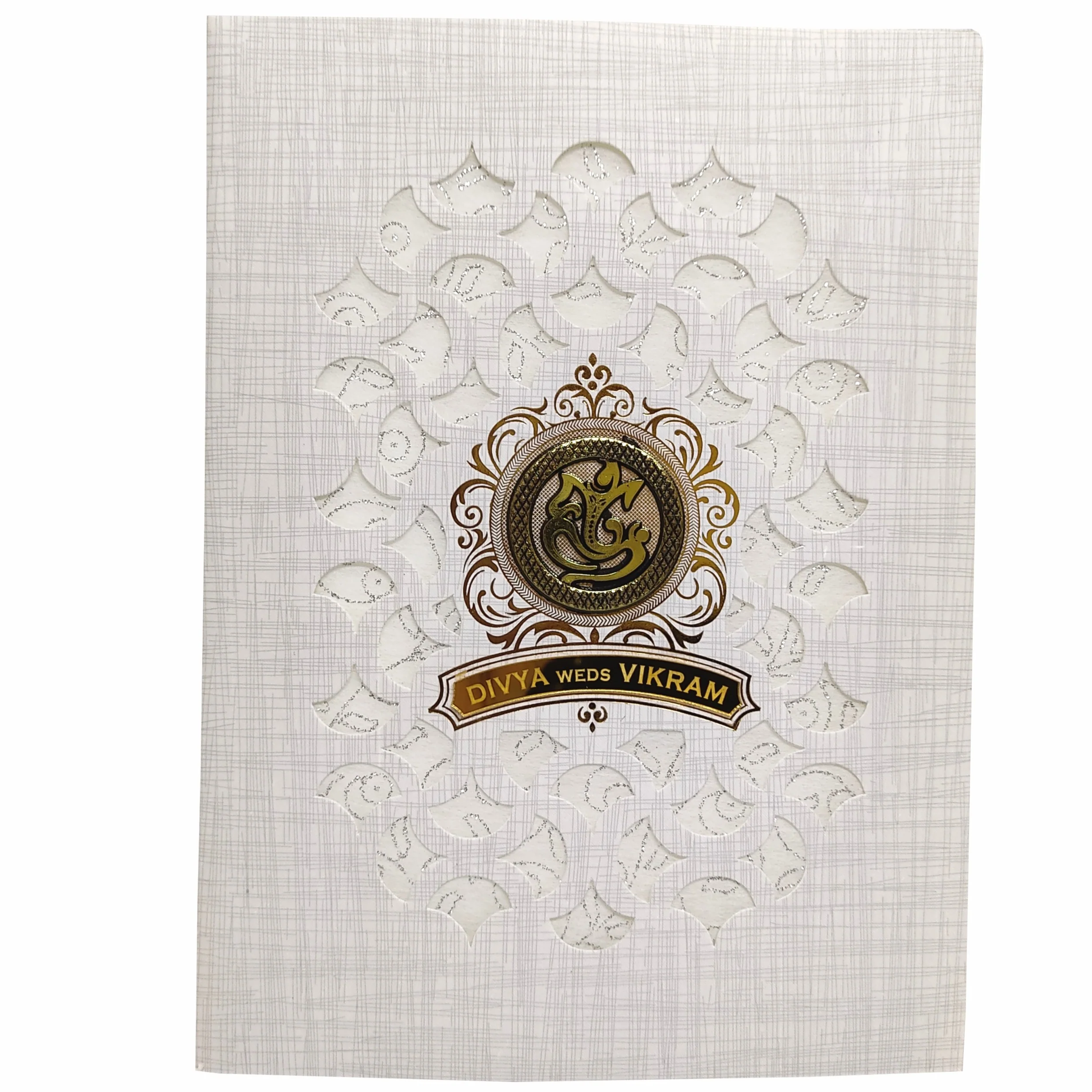 Grey Modern Metallic Laser Cut Design With Ganesha-KNK7037G - Image 3