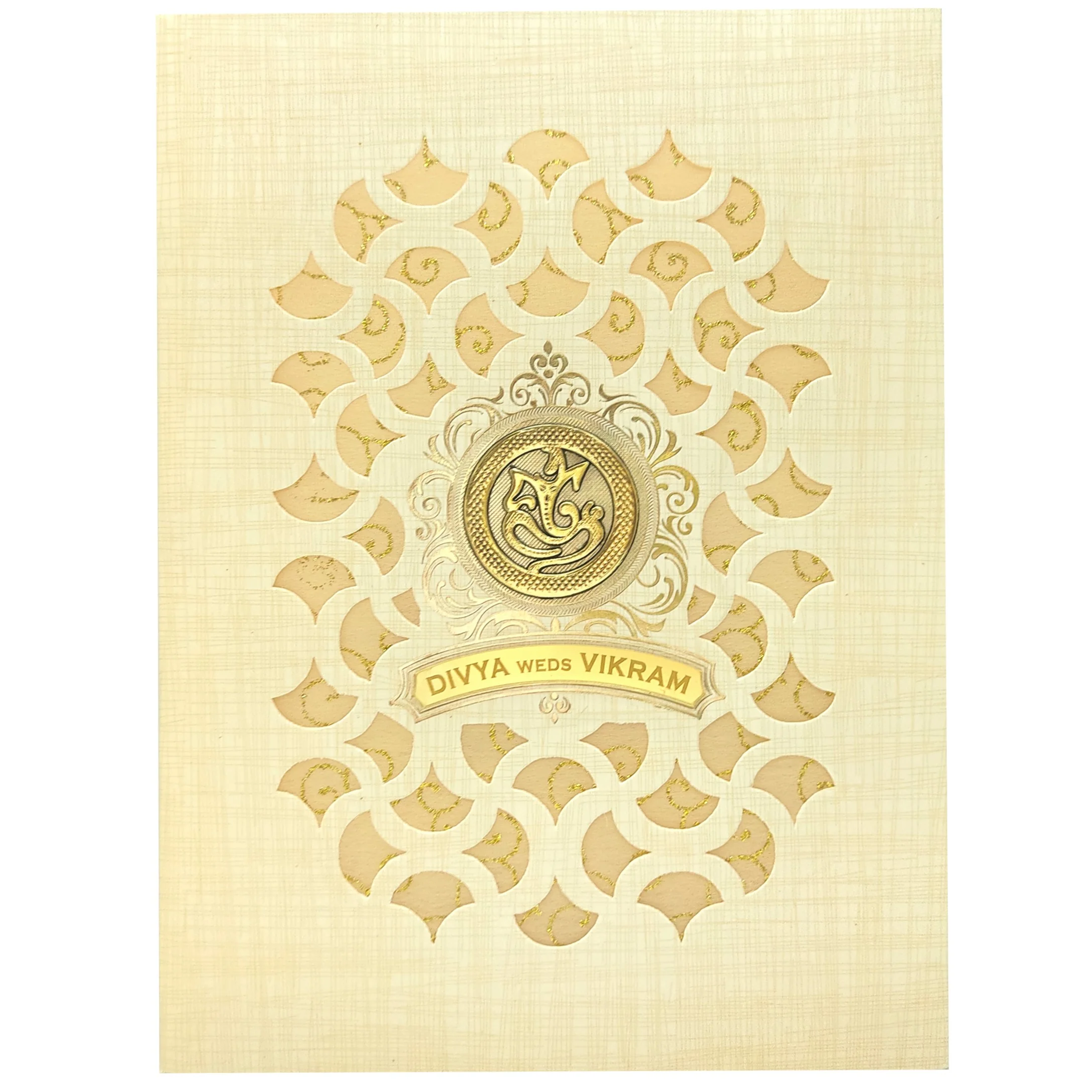 Sandal Metallic Royal Die Cut With Wolly Foil Invitation-KNK7037S - Image 3