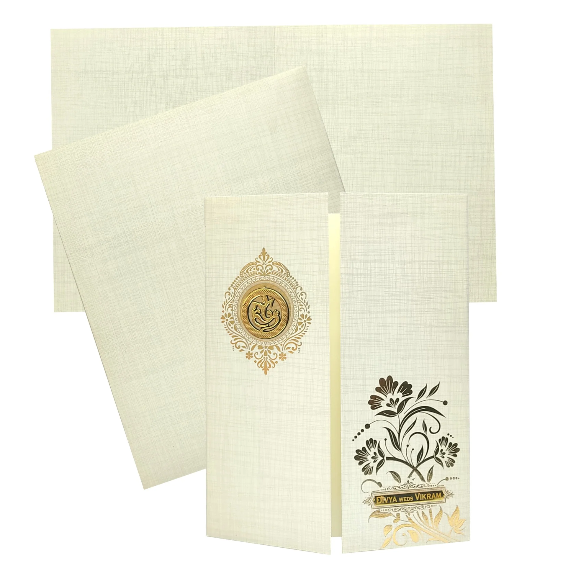 Grey Door Type Floral Design With Ganesha Sticker-KNK9406G