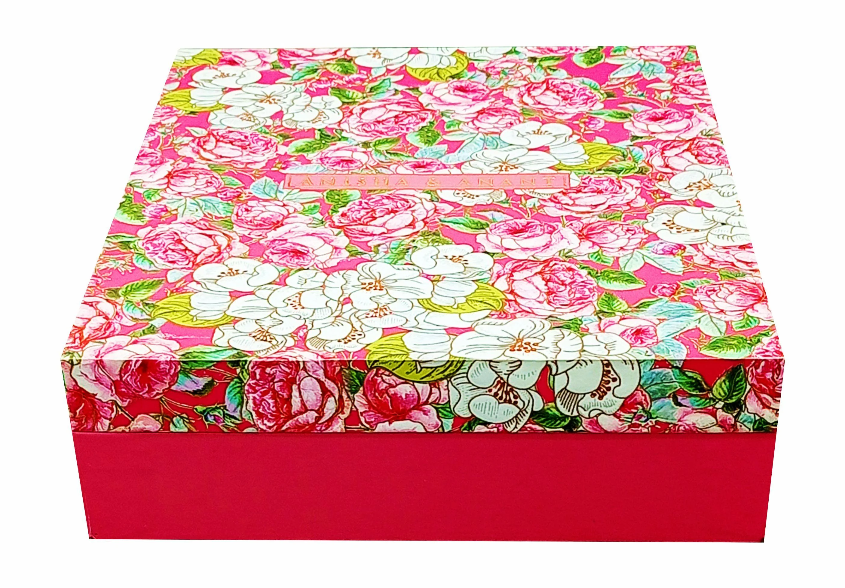 Pink Roses And Colourful Peacocks Ultra Premium Wedding Card-KNKUP033 - Image 2