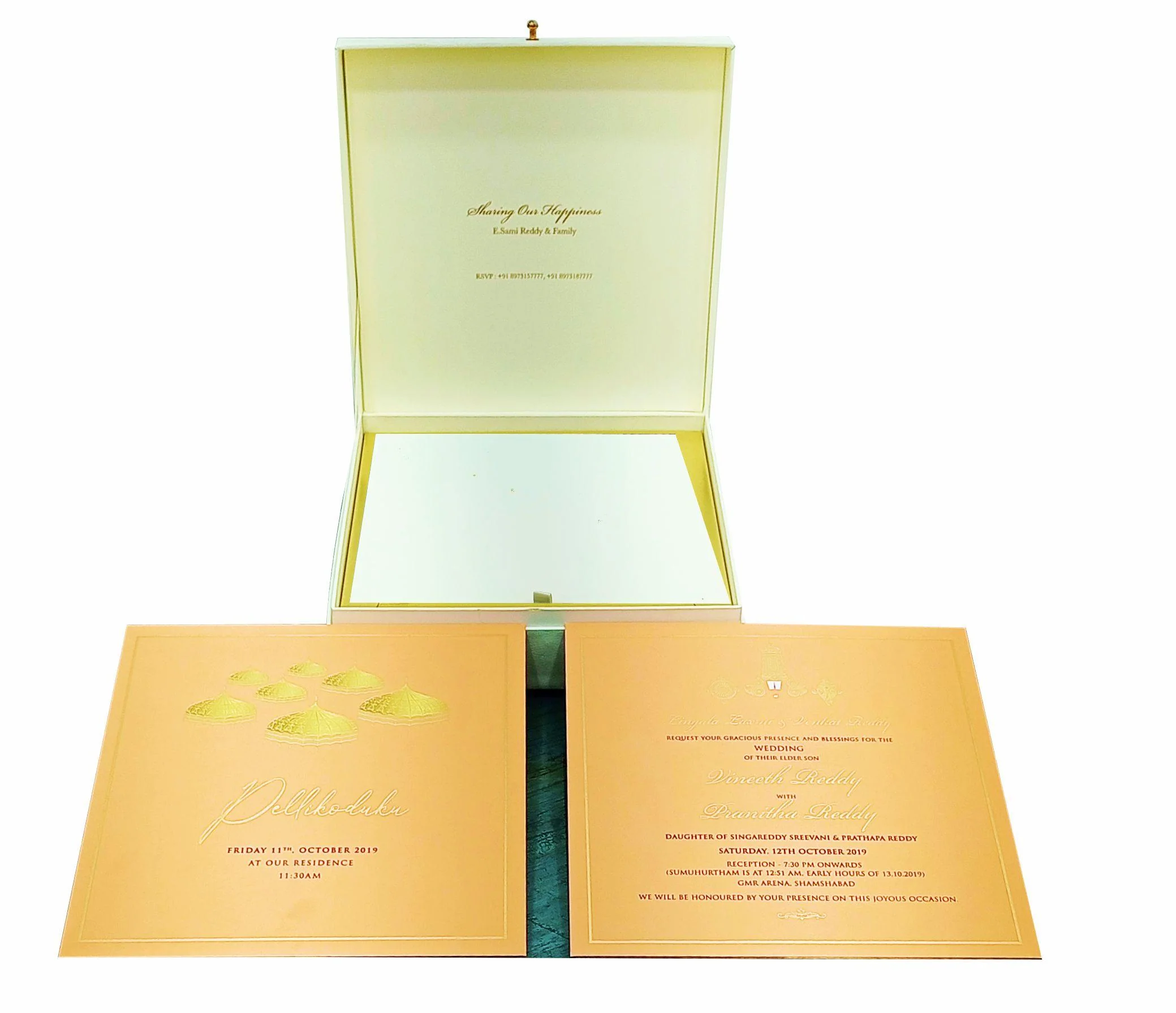 White Ultra Premium Krishna Themed Wedding Card-KNKUP036