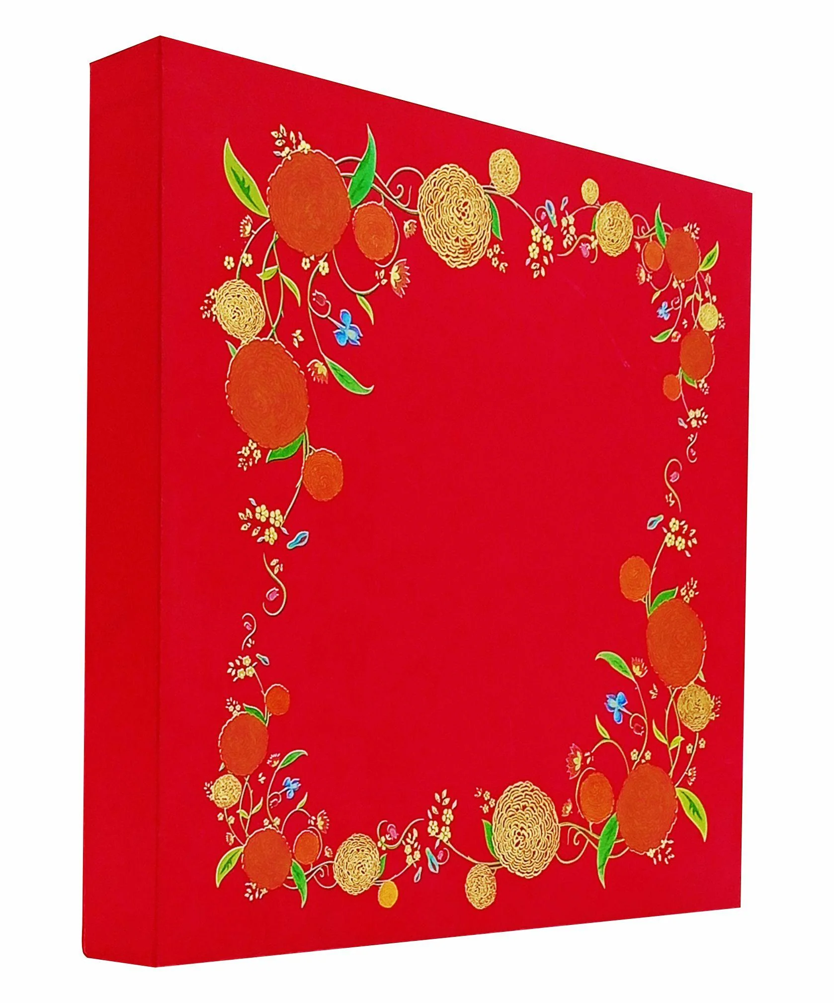Red Ultra Premium Floral Design In Gold Foiling-KNKUP037 - Image 2