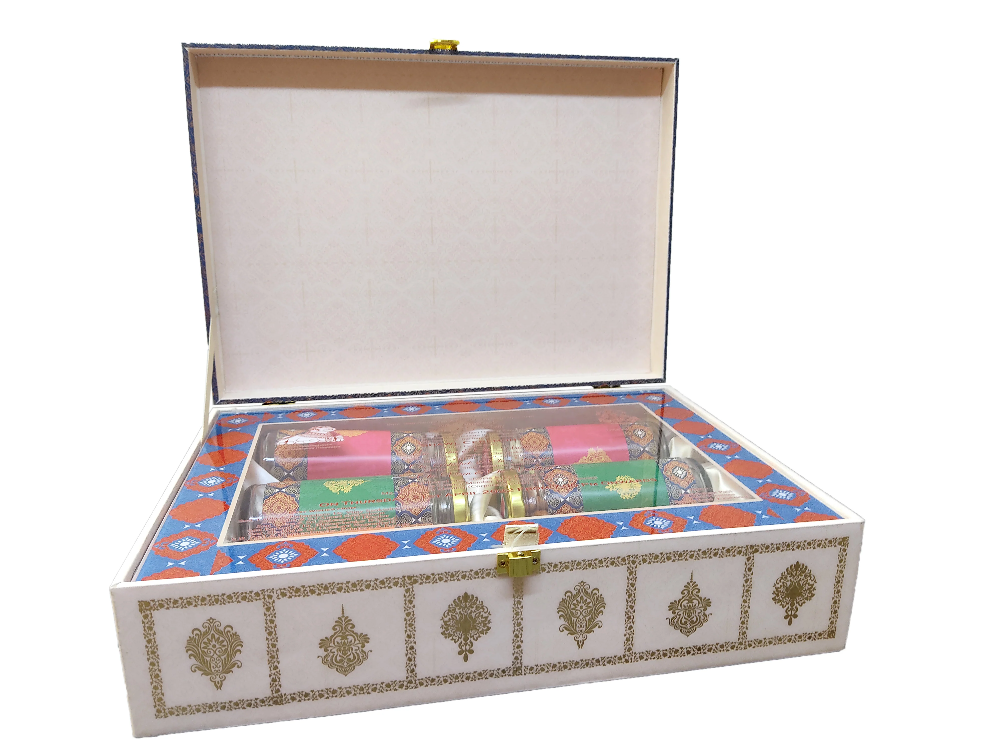 Cream Ultra Royal Premium Invitation Card With Sweet Boxes-KNKUP042 - Image 2