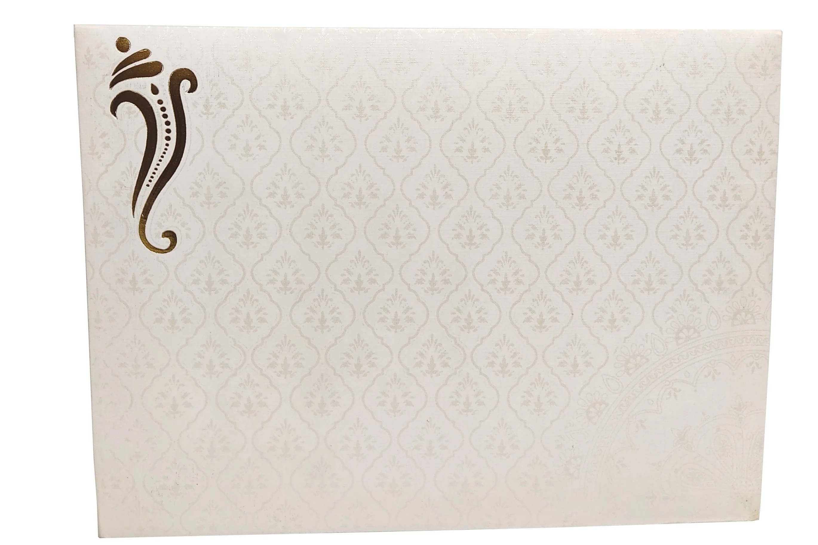 White Ganesha Invitation Card-KNND5540G - Image 4