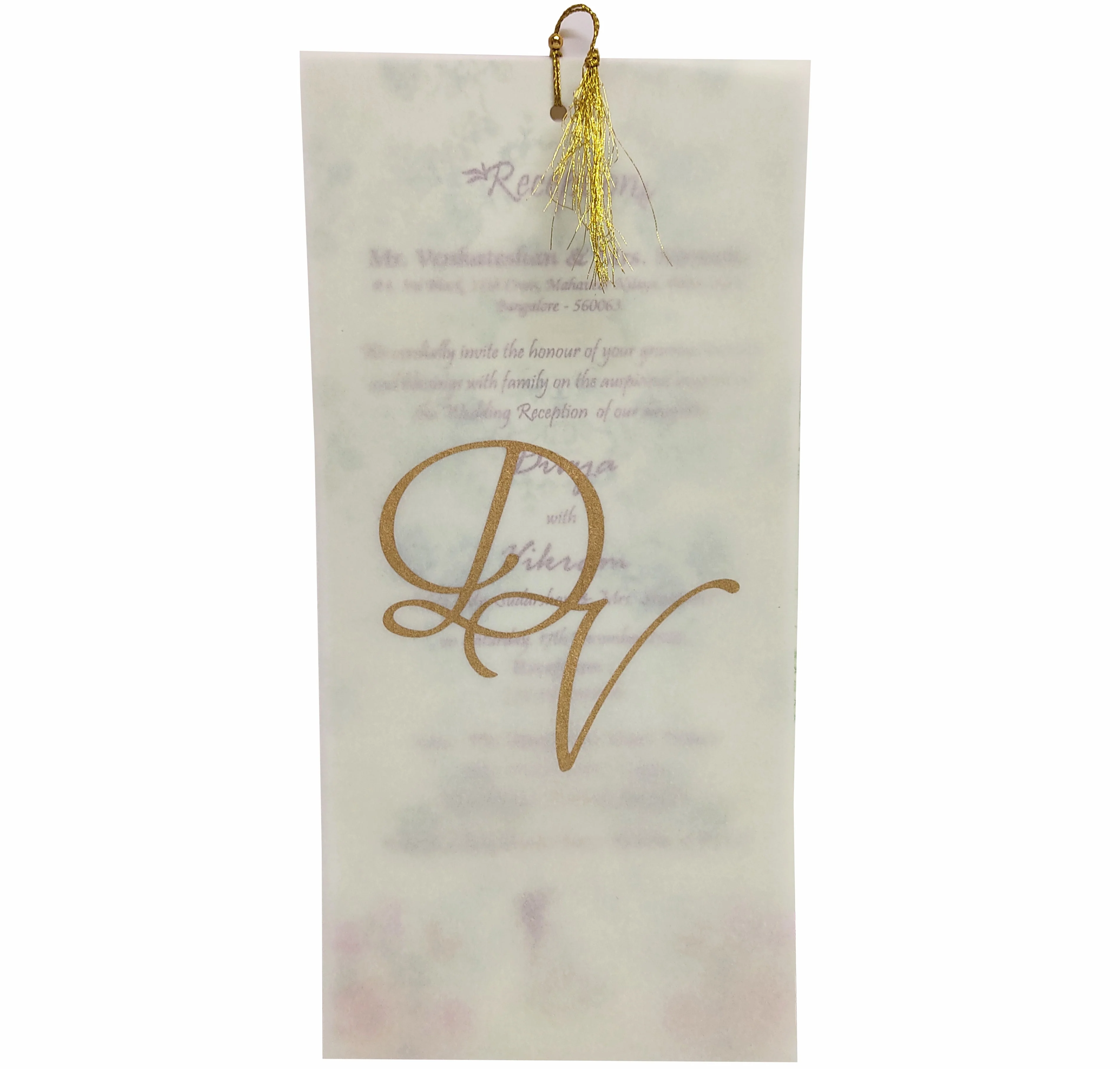 Pink Floral Laser Cut Panache Offset wedding Card-KNP7008P - Image 3