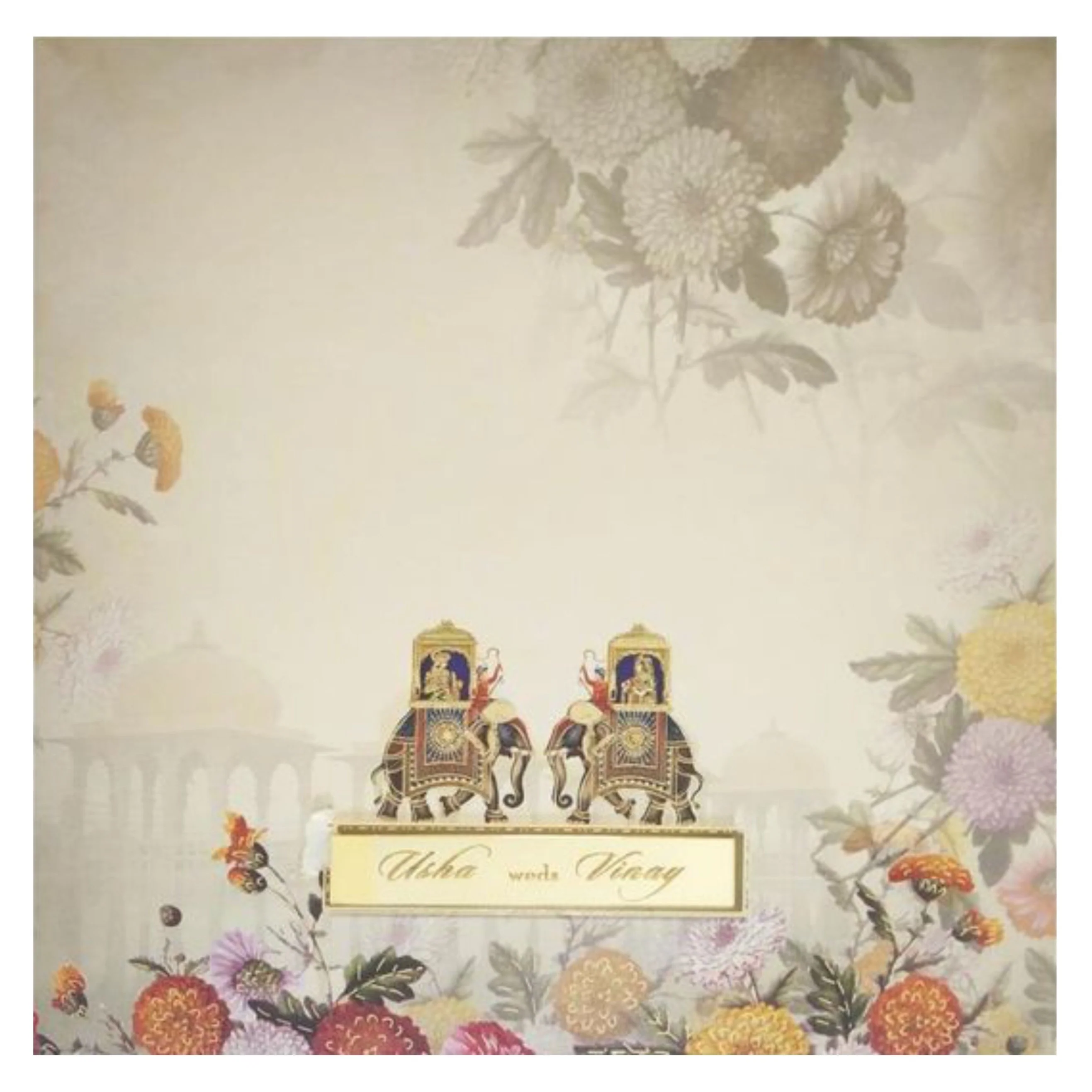 Grey Padded Stiff Board Invitation In Offset-KNPO5503Y - Image 3