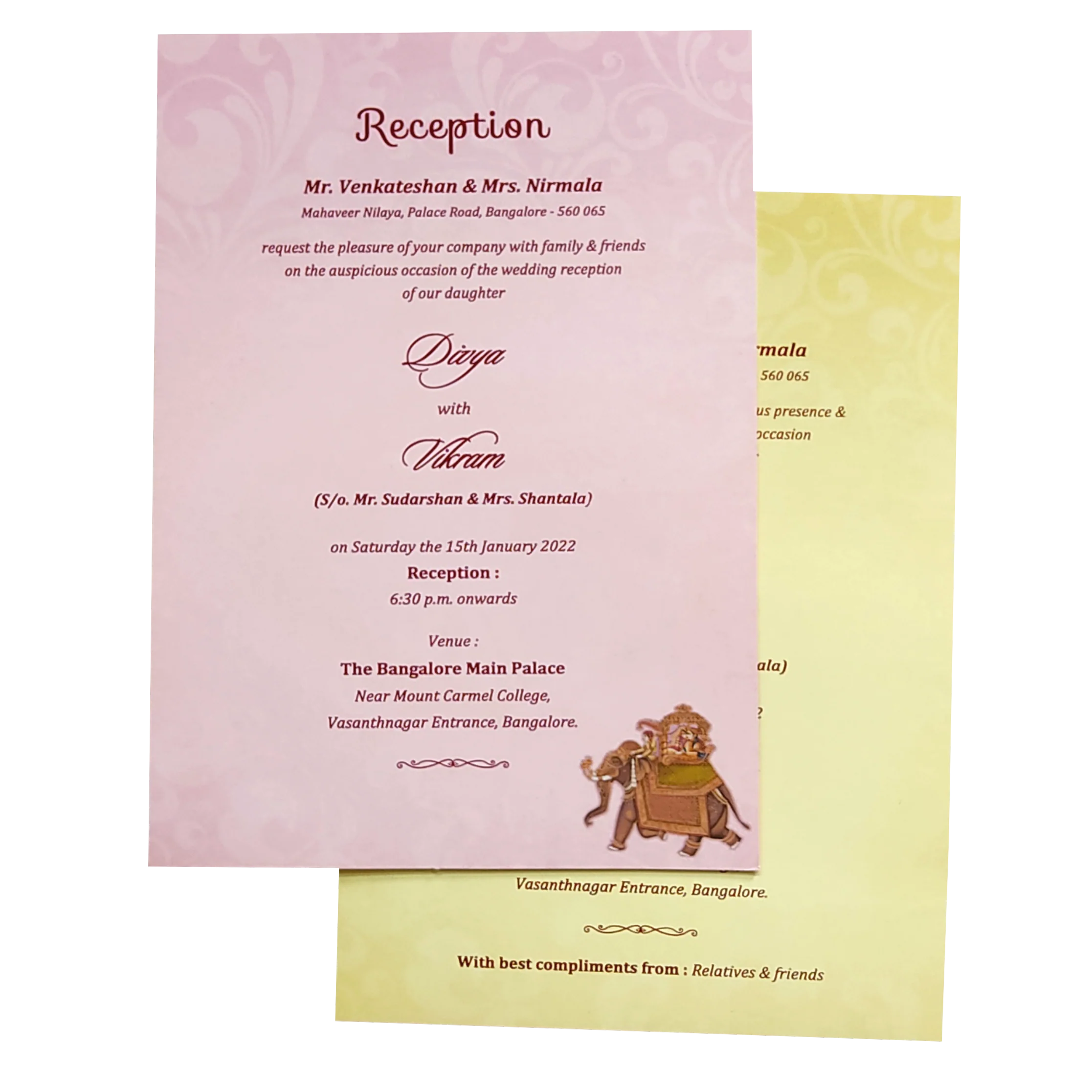 Yellow Padded Offset Ganesha And Baraat Print-KNPO9505Y - Image 5