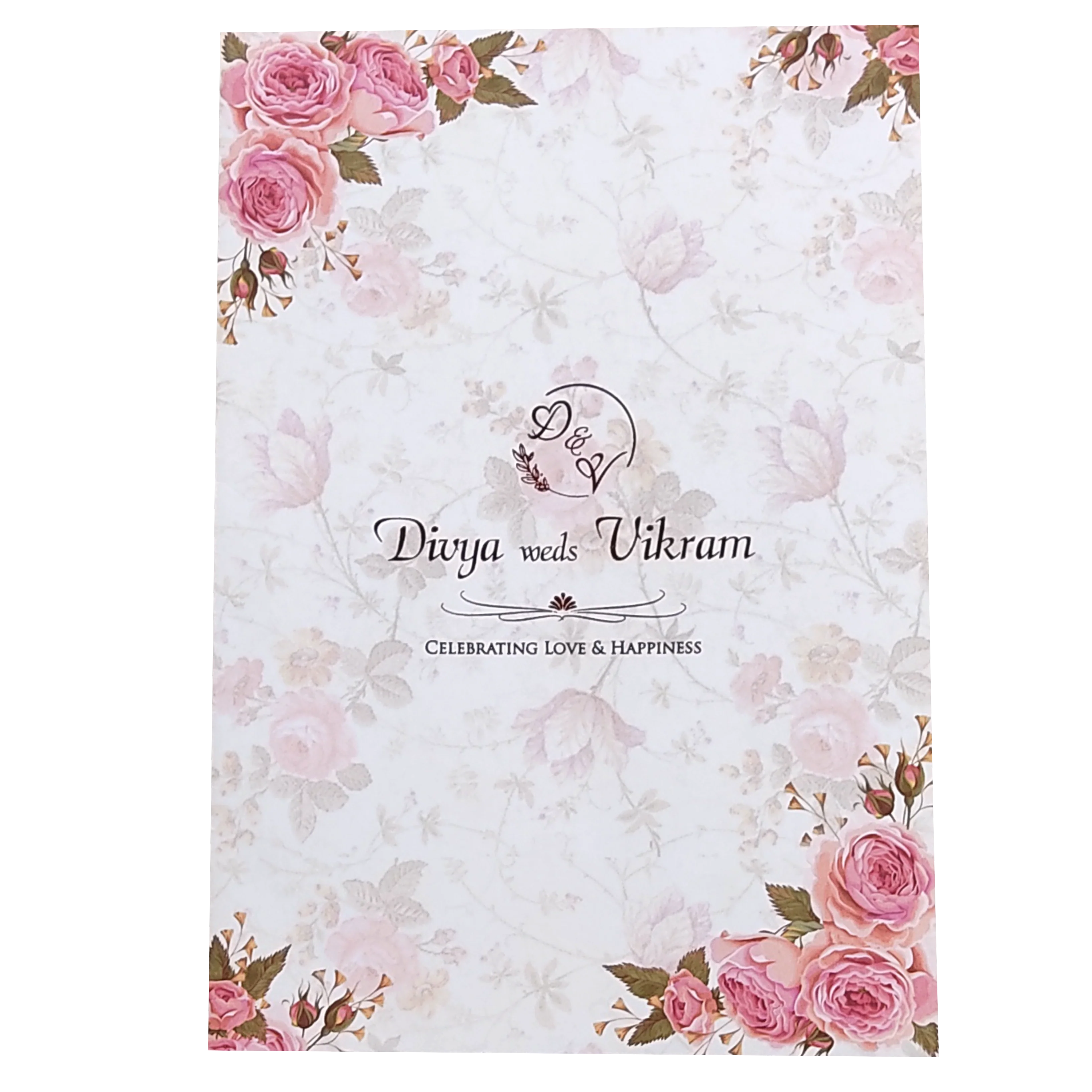 Pink Prince Paper Print Floral Invitation In Offset Print-KNPP680P - Image 3