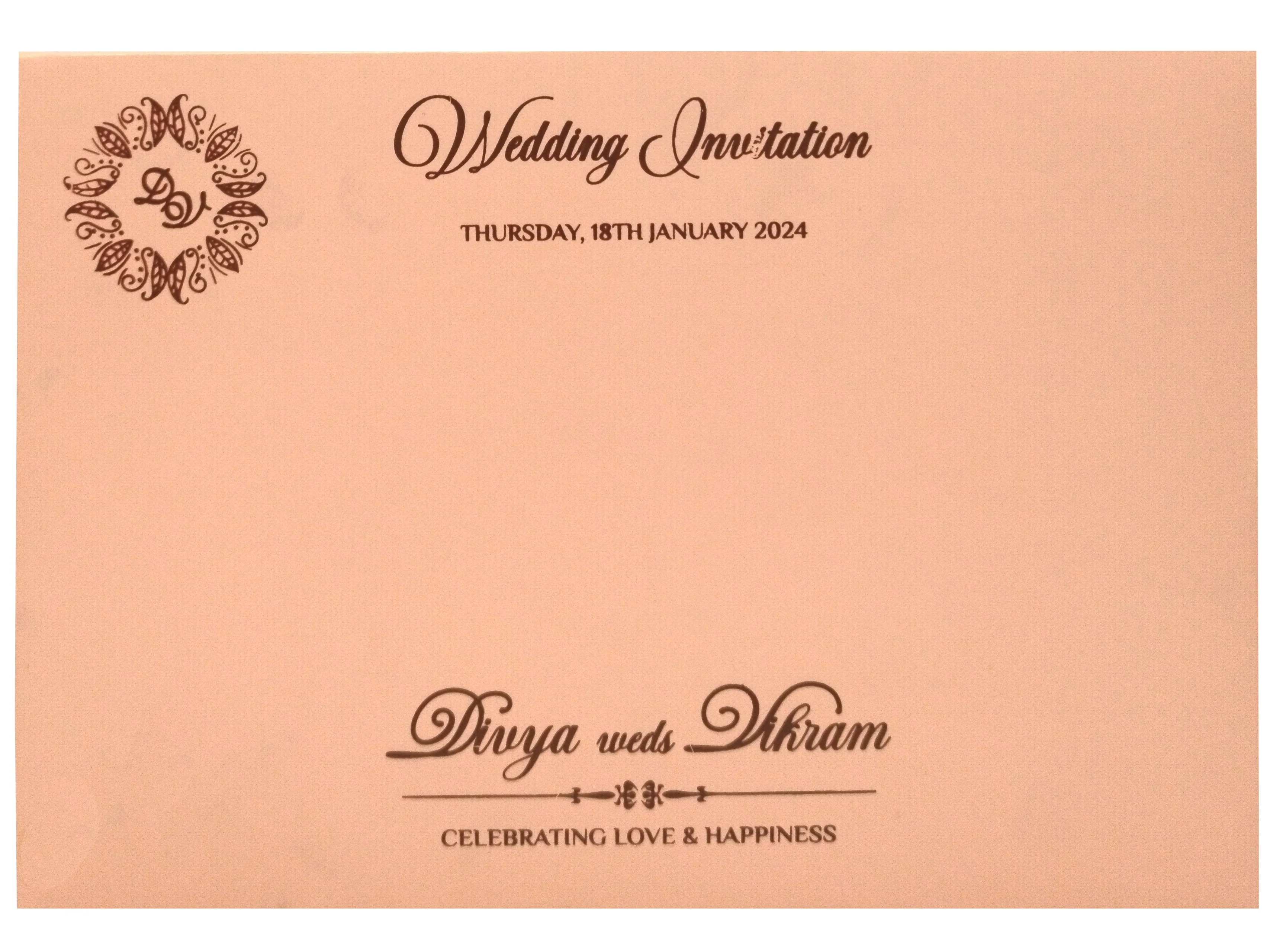 Peach Stiff Board Padded Invitation-KNPR3501P - Image 4