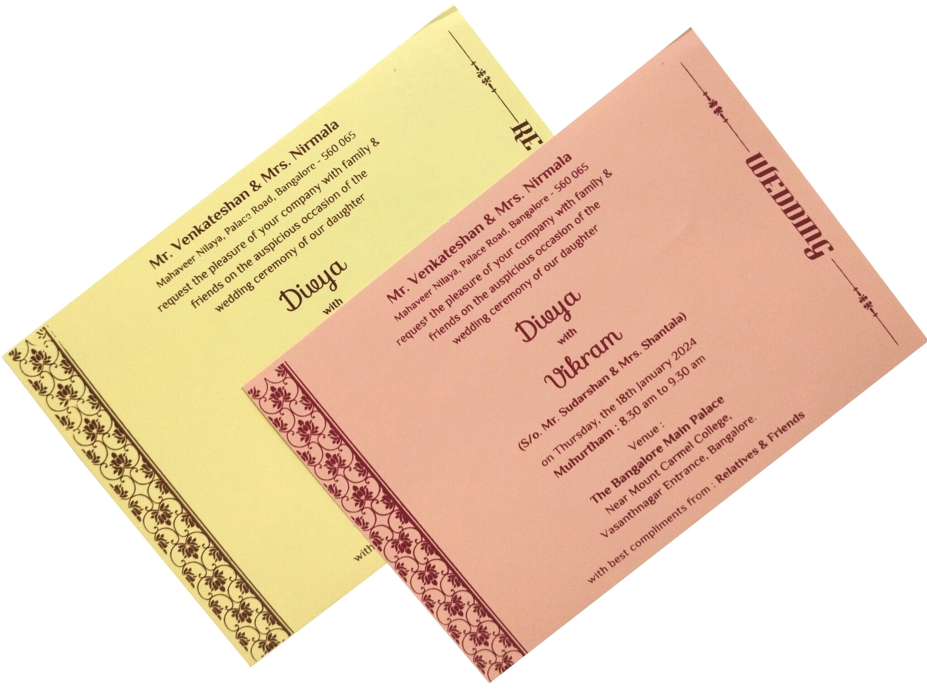 Peach Stiff Board Padded Invitation-KNPR3501P - Image 5