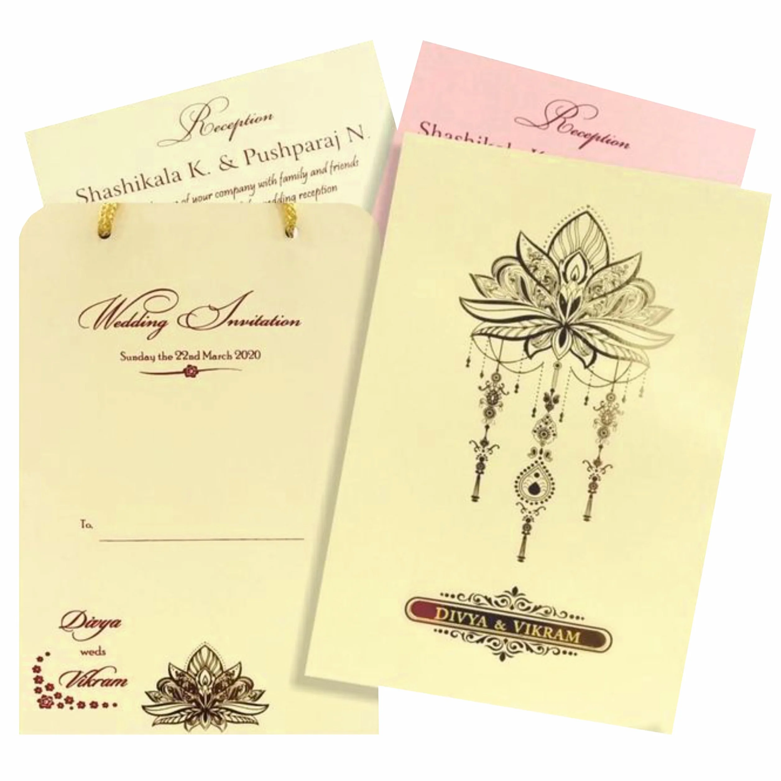 Yellow Floral Invitation Card-KNPR4505C