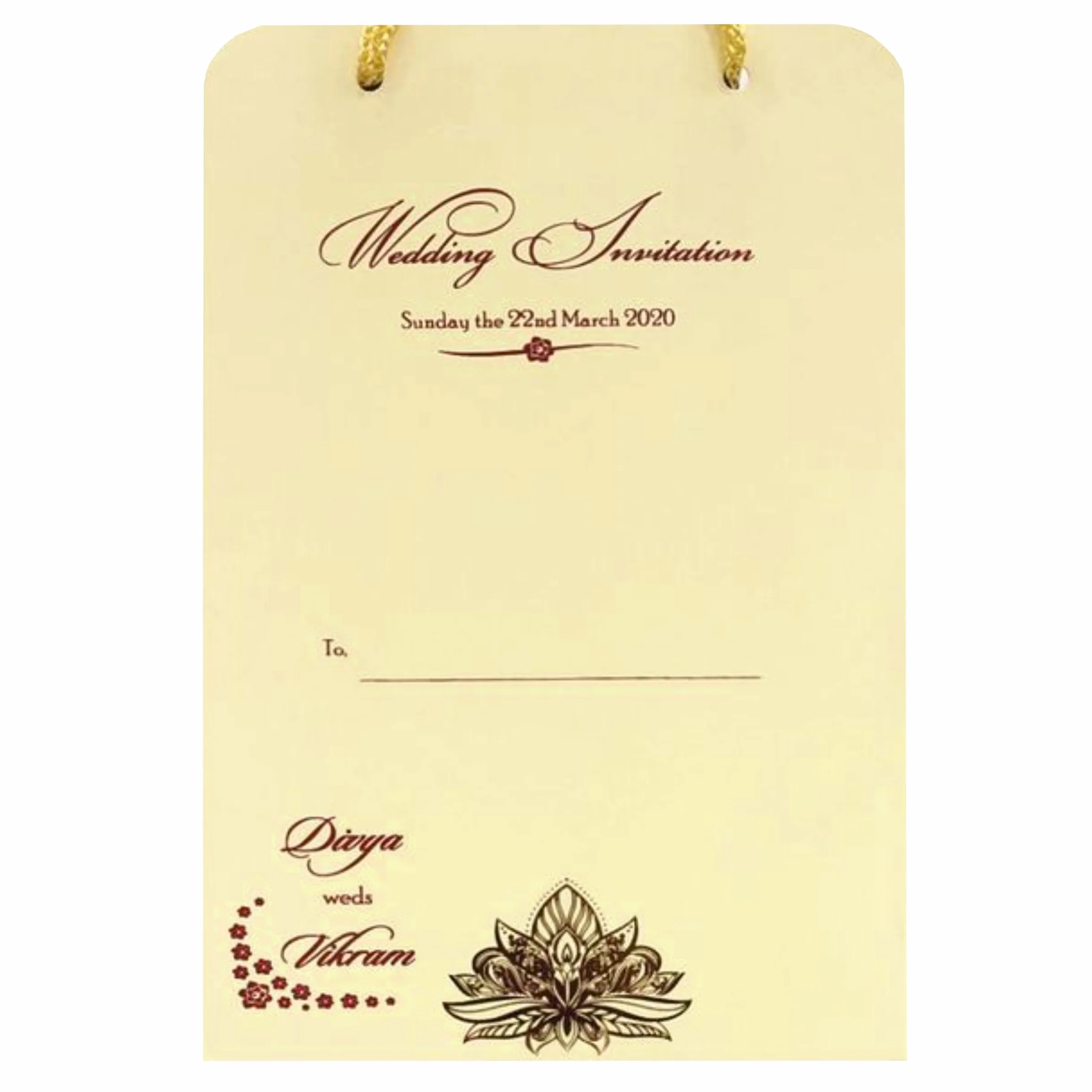 Yellow Floral Invitation Card-KNPR4505C - Image 3
