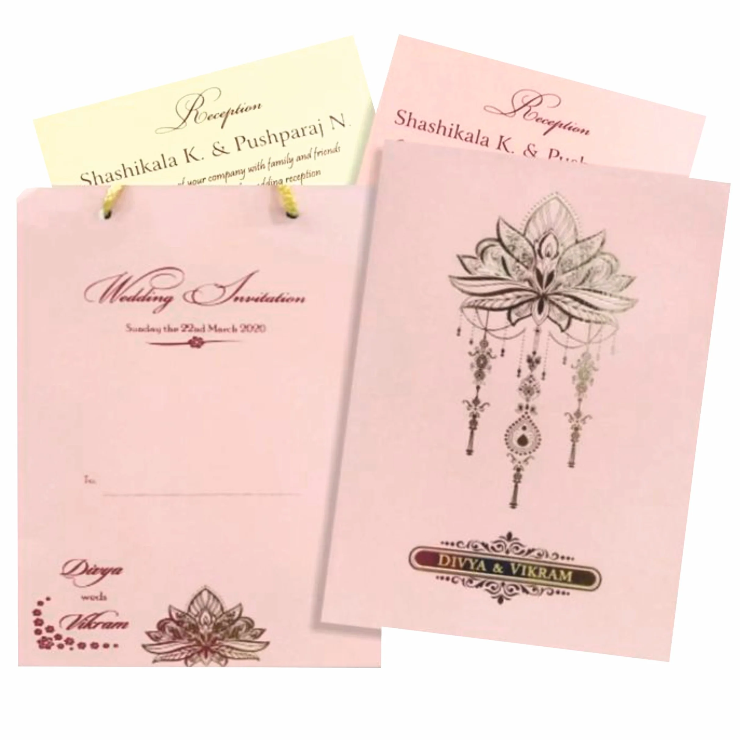 Pink Bag Invitation Card-Knpr4505p
