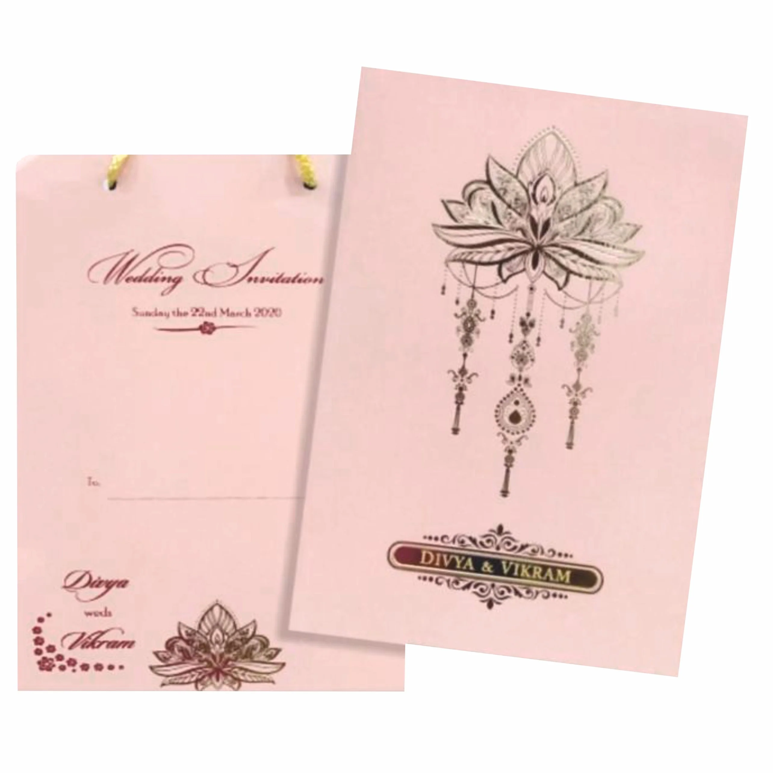 Pink Bag Invitation Card-Knpr4505p - Image 2