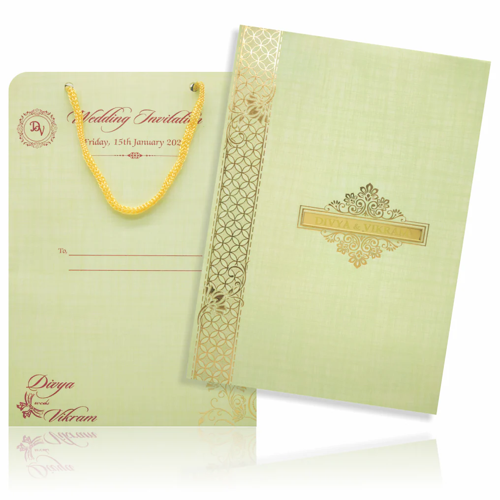 Light Green Bag Invitation Card-KNPR4506G - Image 2