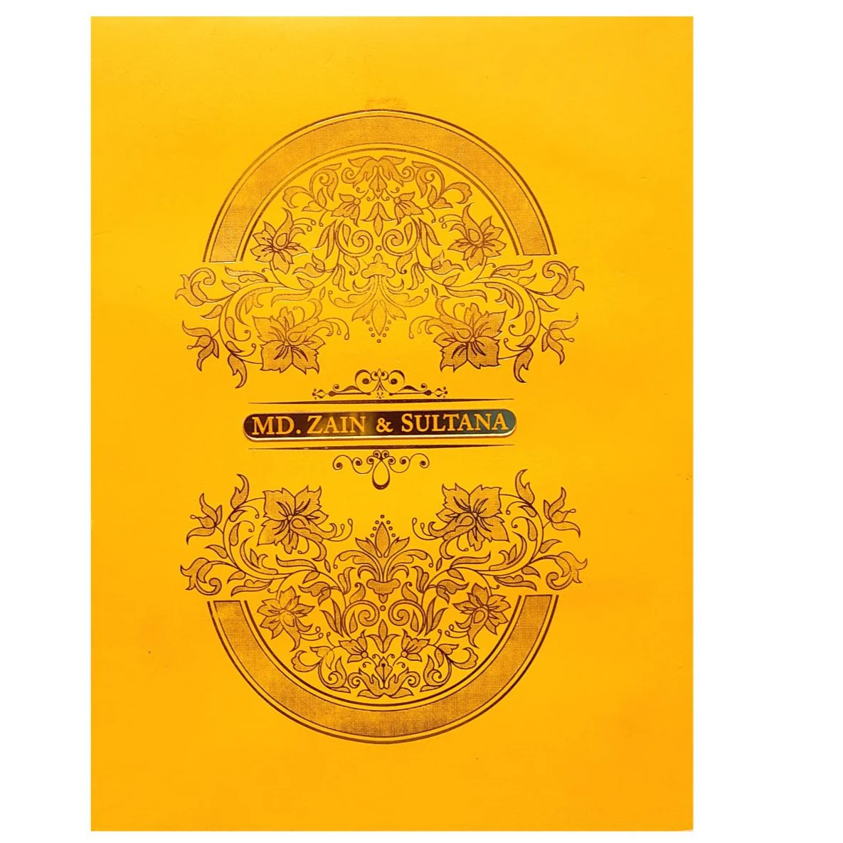Gold Padded Floral Design Invitation Card-KNPS9501O - Image 3